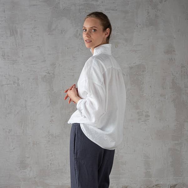 White Linen Oversized Shirt