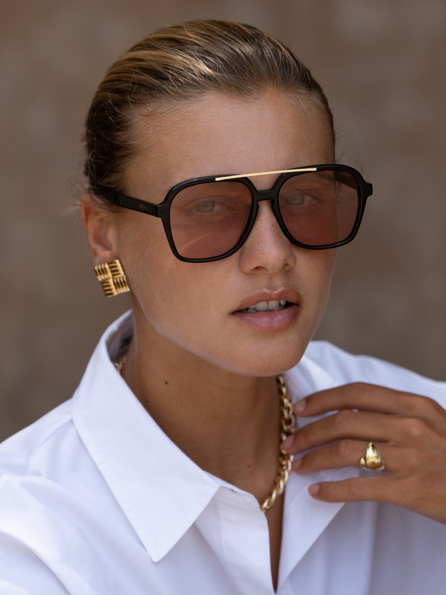Spencer Aviator Sunglasses: Rose