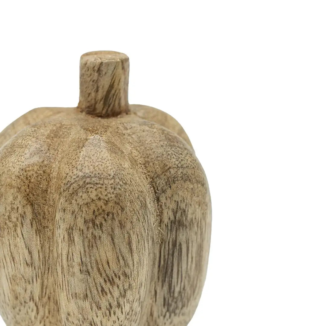 Decorative Wood Pumpkin Baubles With Cotton Bag, Set Of 3