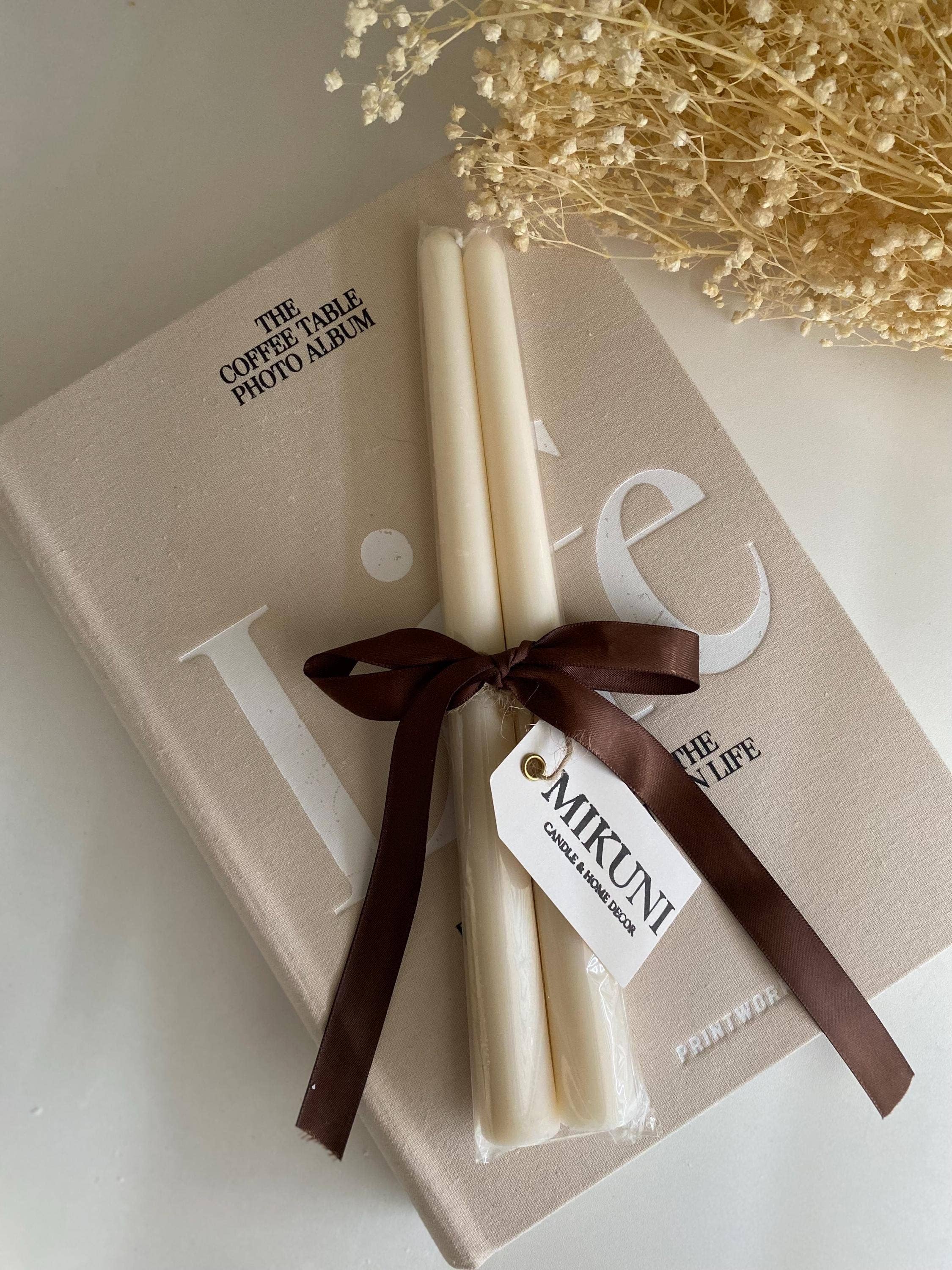 Smooth Soy Taper Candles: Set of 2