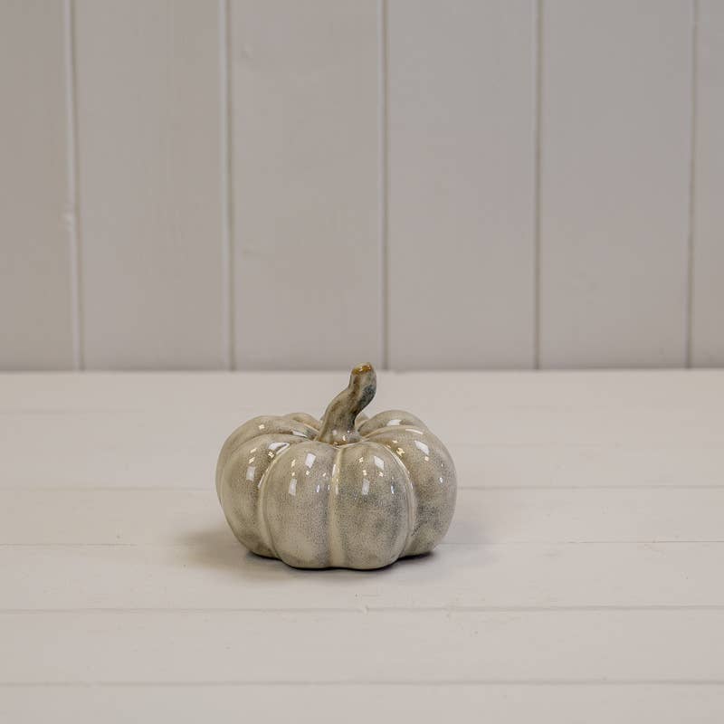 Beige Mottle Ceramic Pumpkin Decoration