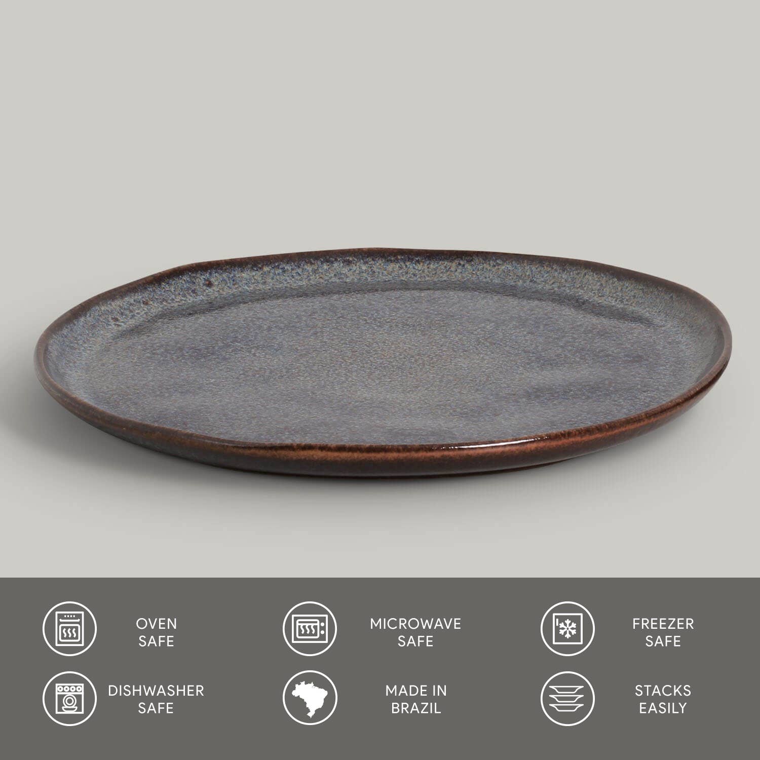 Stoneware Dinner Plate: Titanium