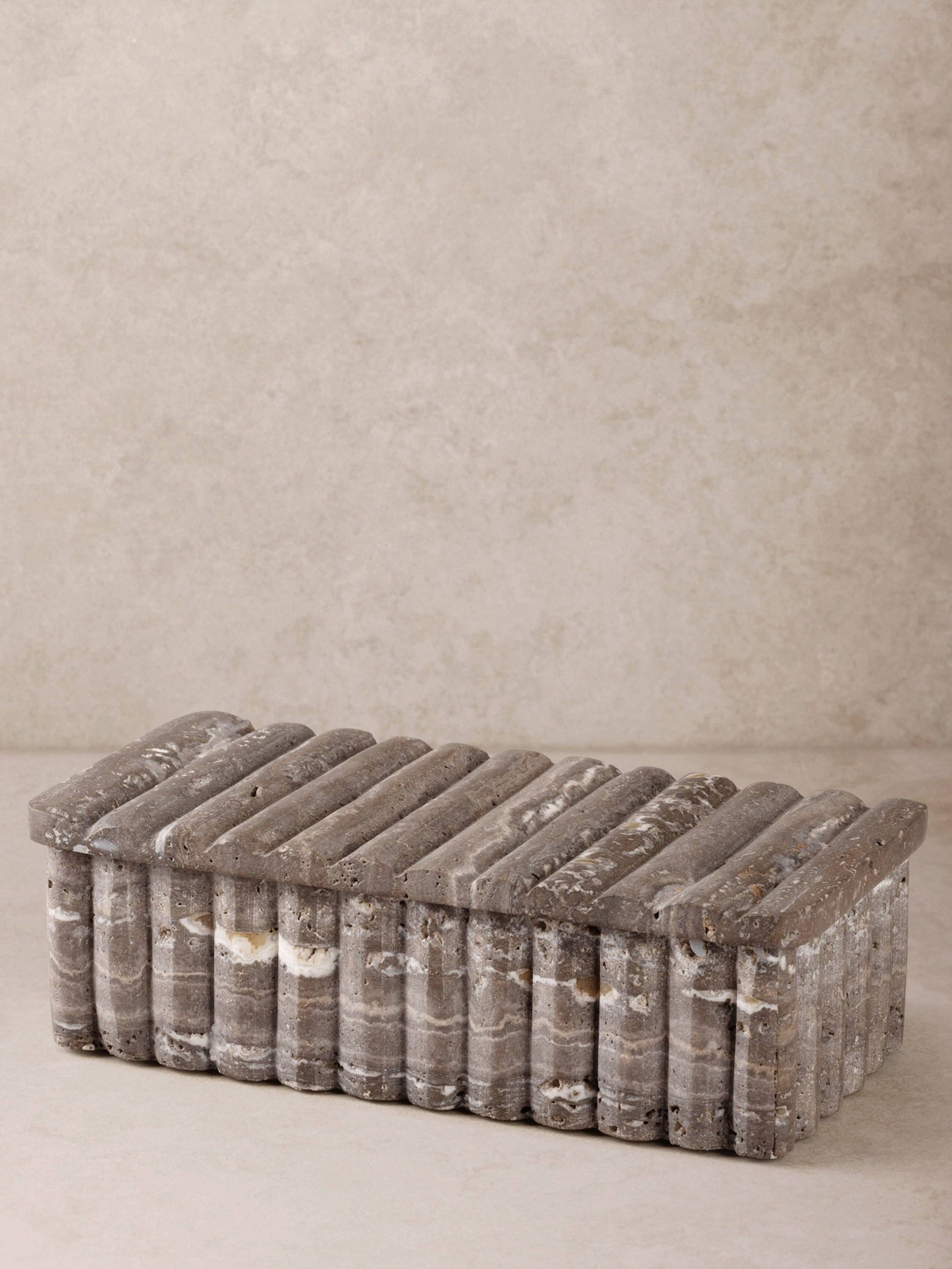 Gray Travertine Box