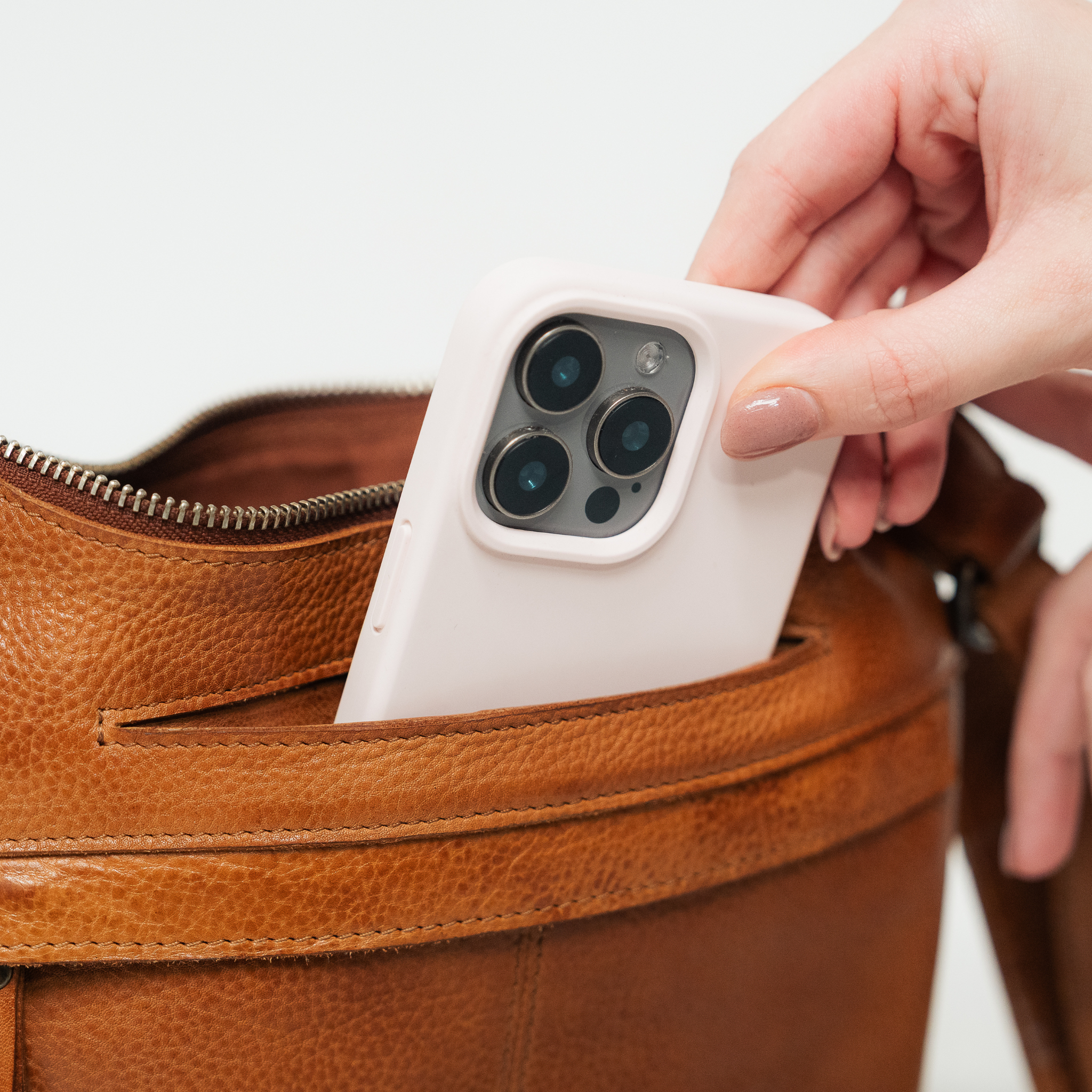 Cognac Leather Crossbody