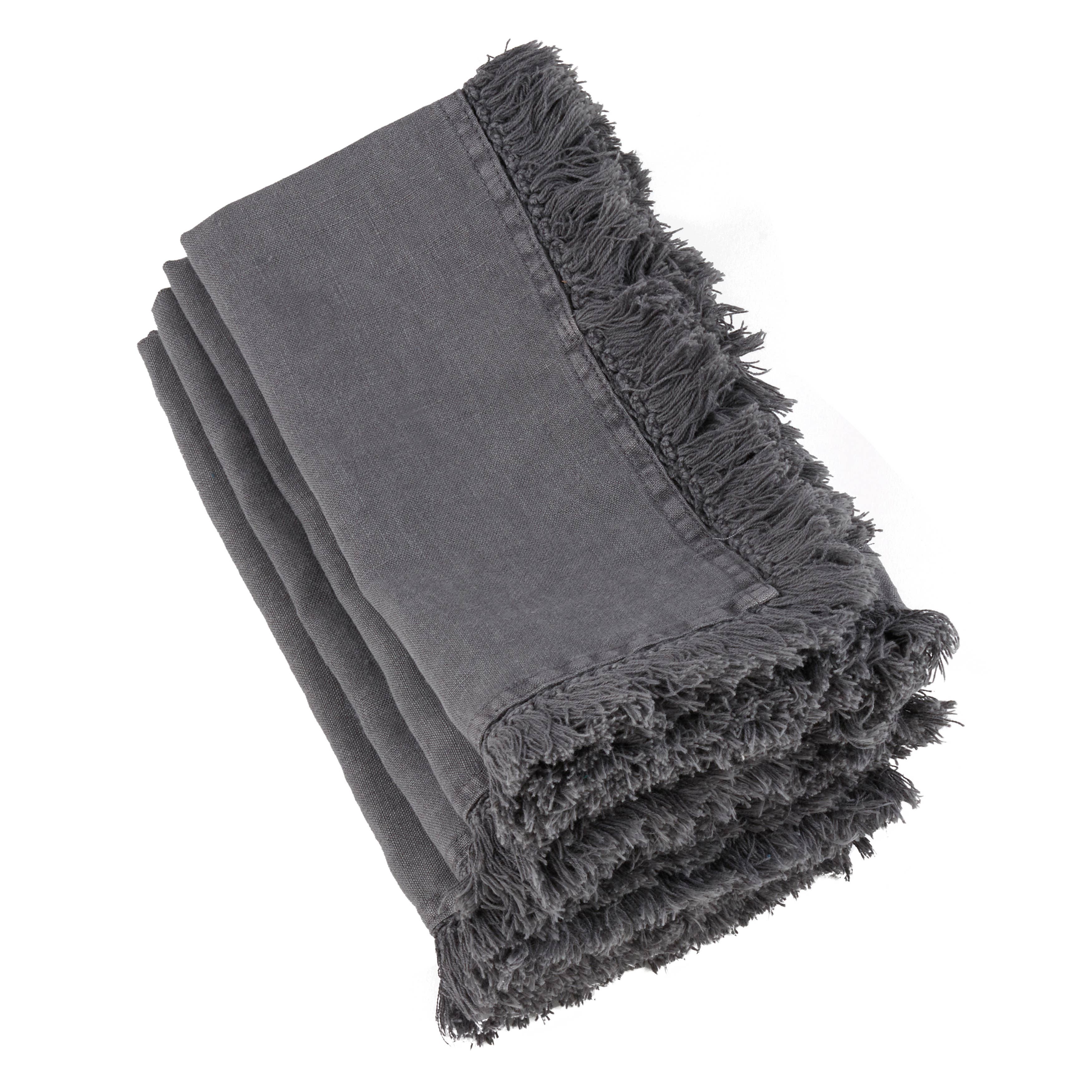 Stonewashed Fringe Napkin: Set of 4