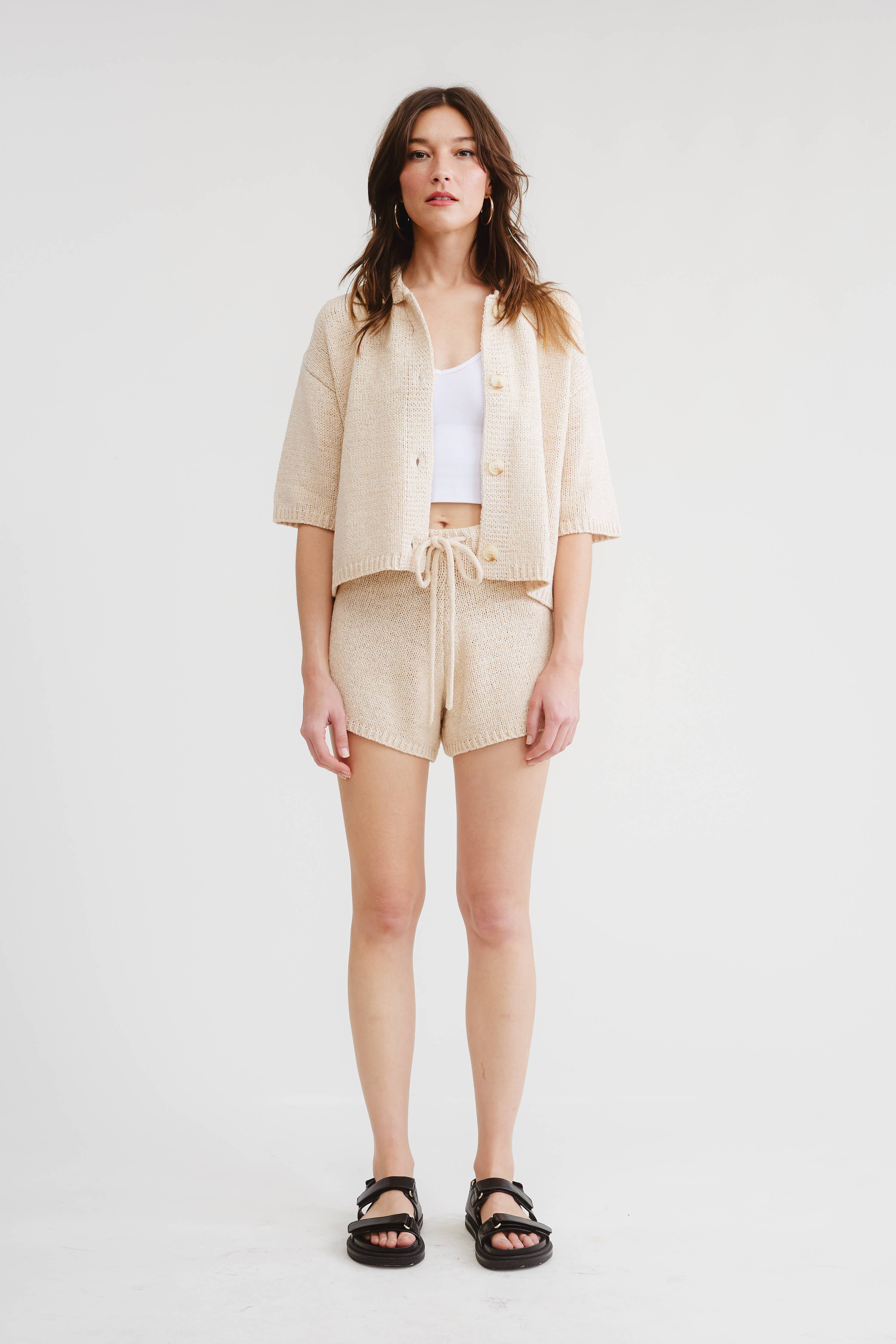 Tulum Sweater Top: Vanilla