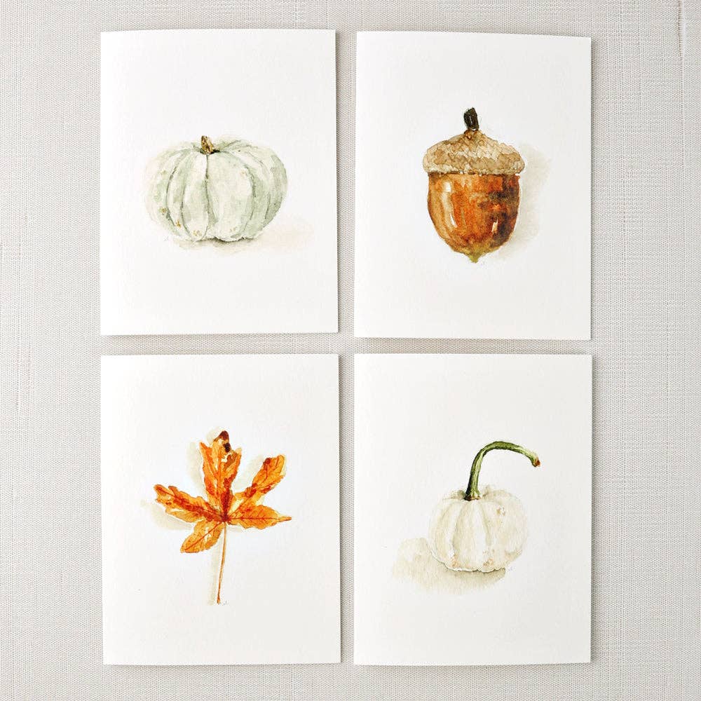 Assorted Autumn Notecards: Set of 8