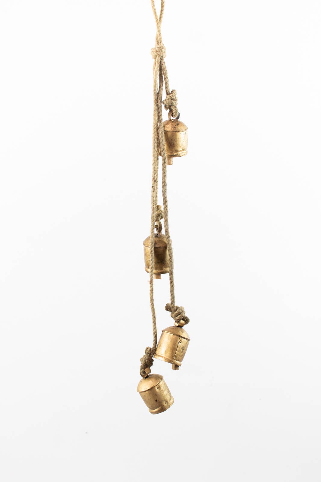 Rustic Iron Hanging Bells with Rope