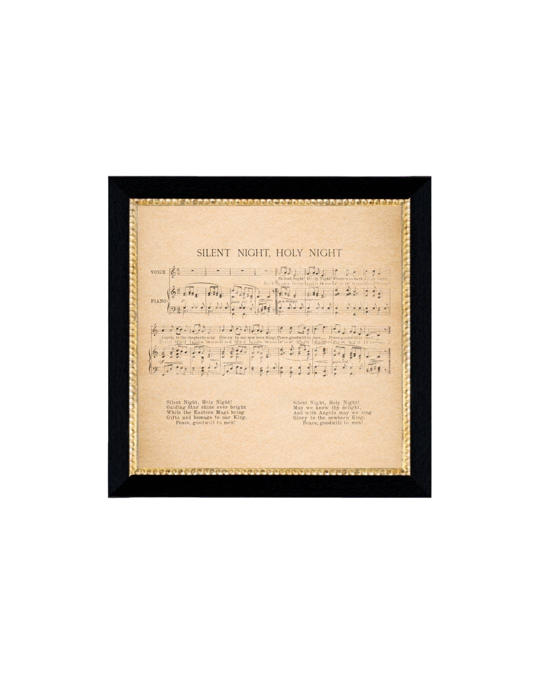 Silent Night Framed Antique Art: 9x9
