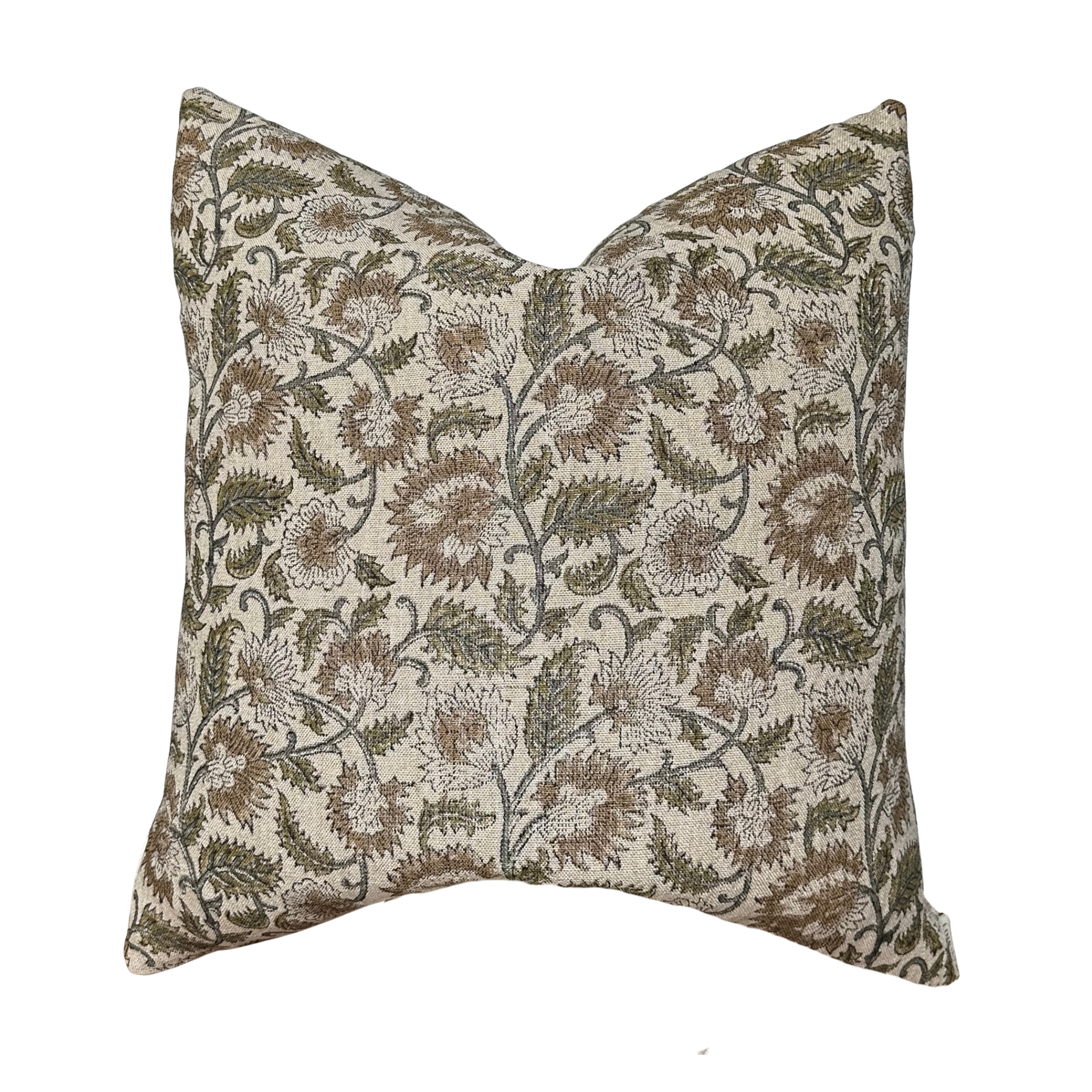 Ethel Natural Tan Sage Pillow