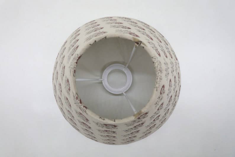 Block Print Lampshade: Beige & Wine