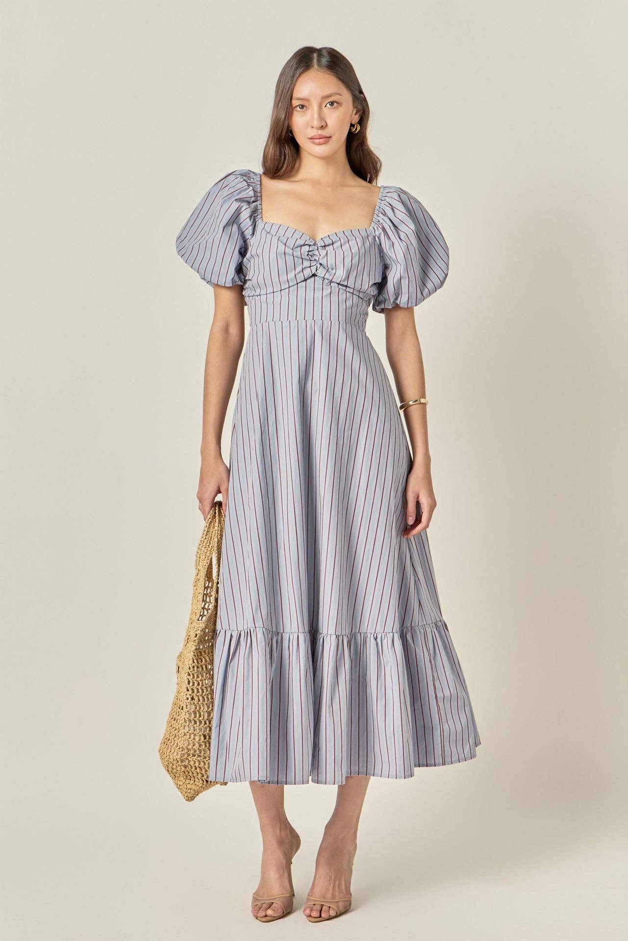 Striped Tie Back Maxi Dress