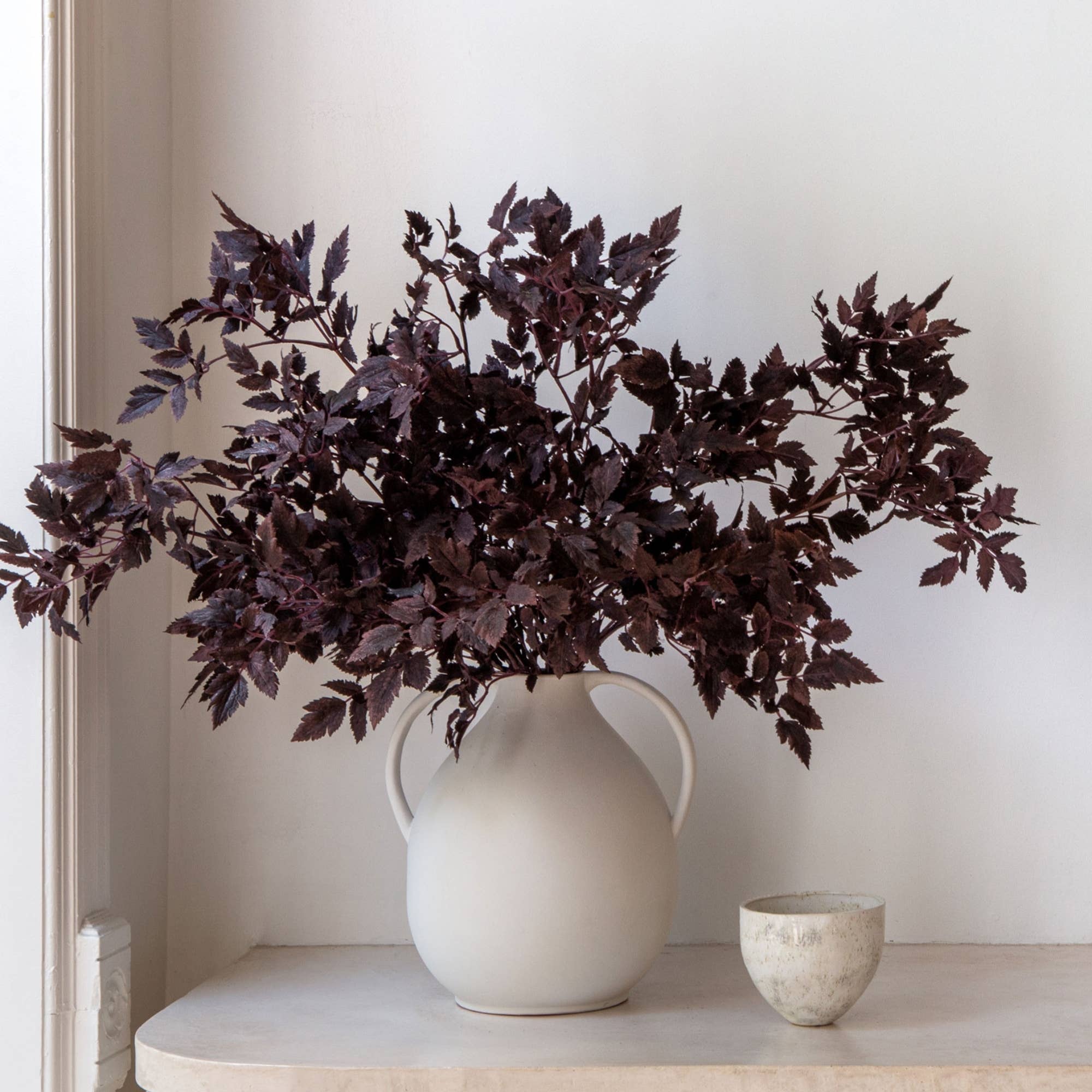 Plum Faux Cimicifuga Ramosa Leaves: 31" Stems
