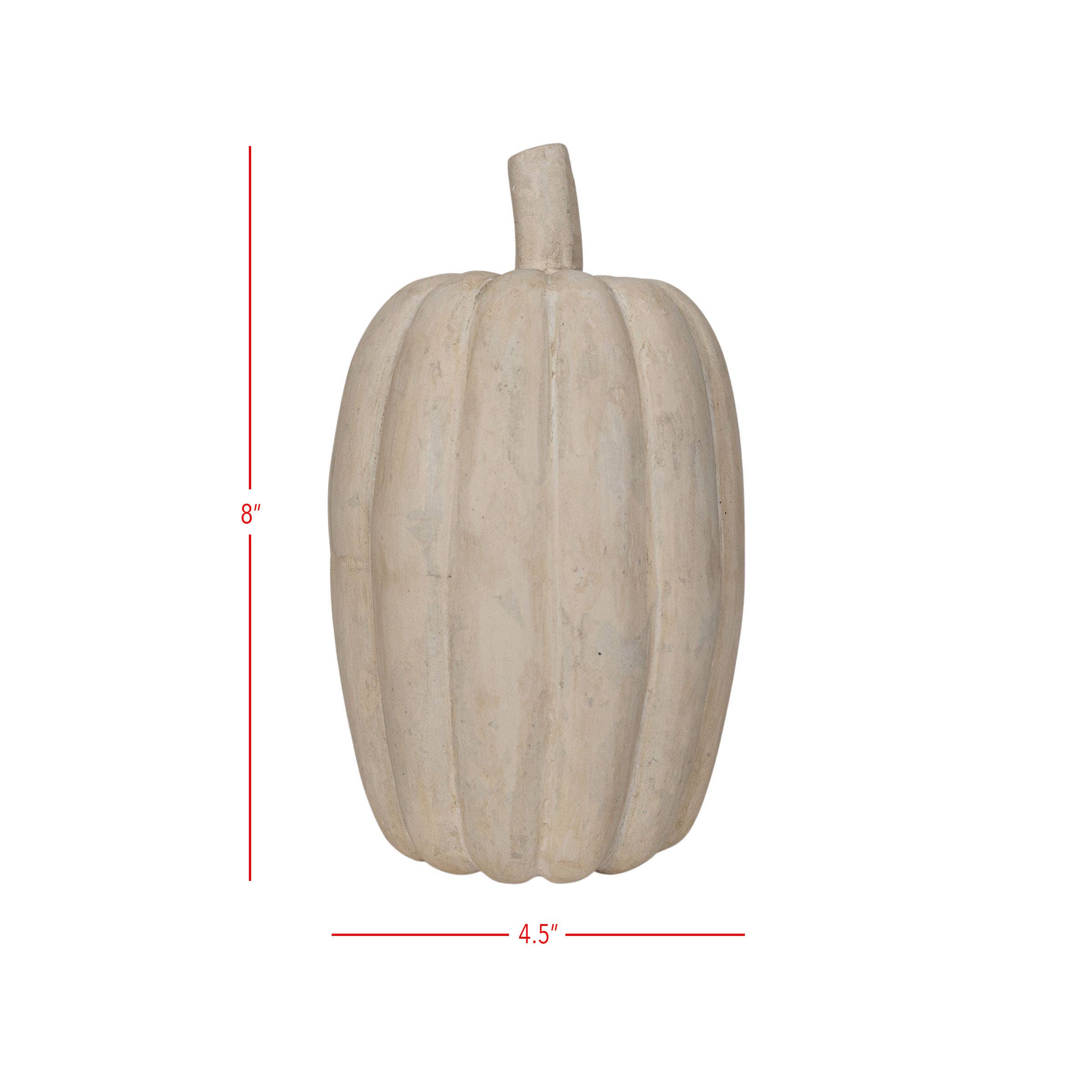 Cream Paper Mache Pumpkin