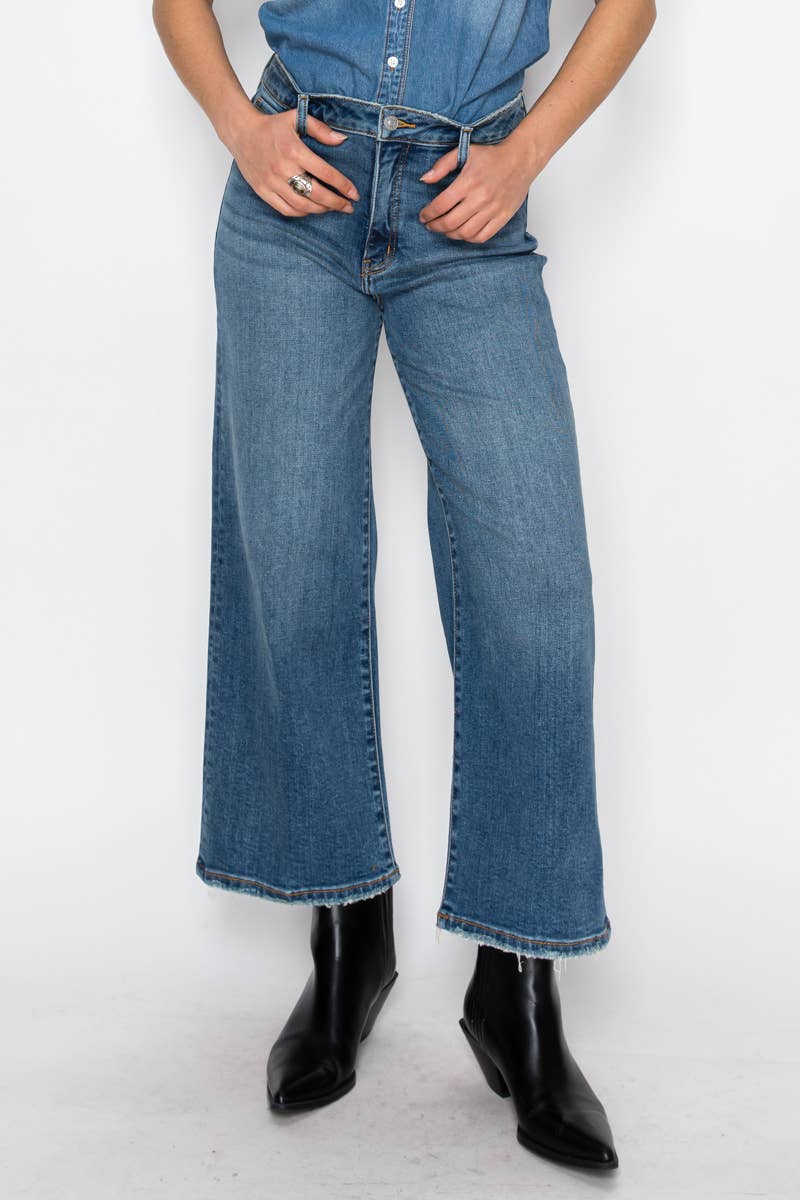 Ultra High Rise Crop Wide Jeans
