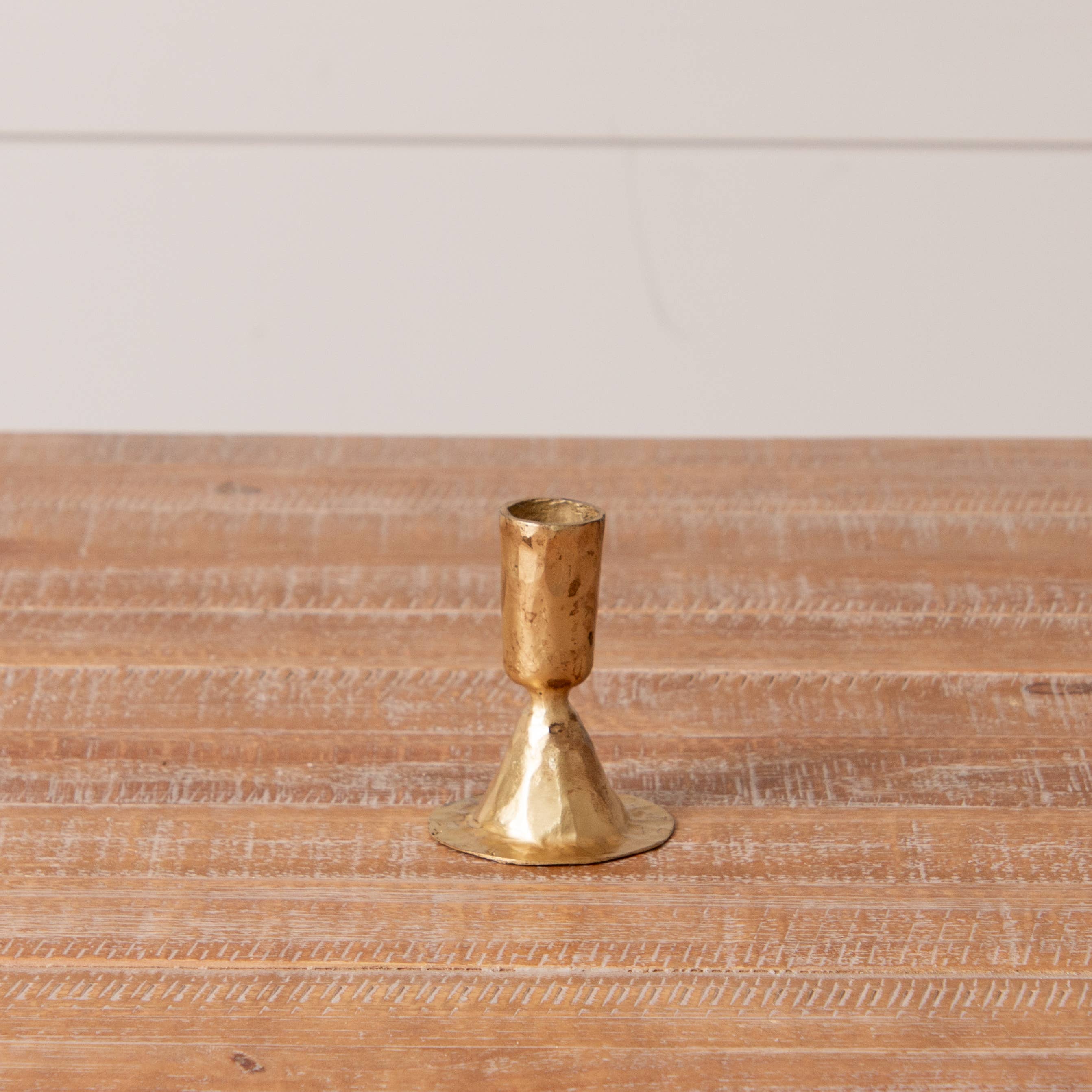 Gold Hammered Candle Holder: Set of 4
