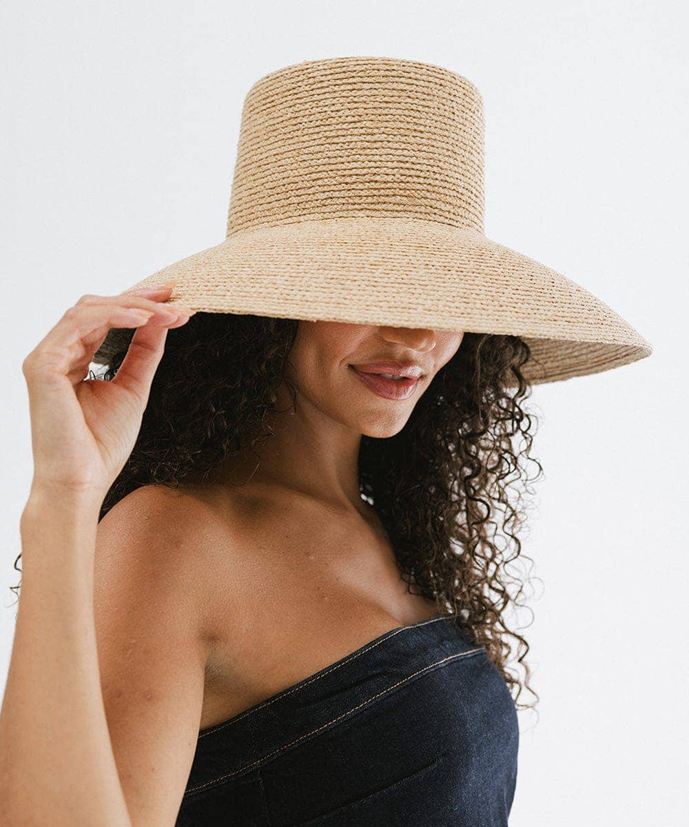 Gigi Pip Jolie Straw Bucket Hat: Natural