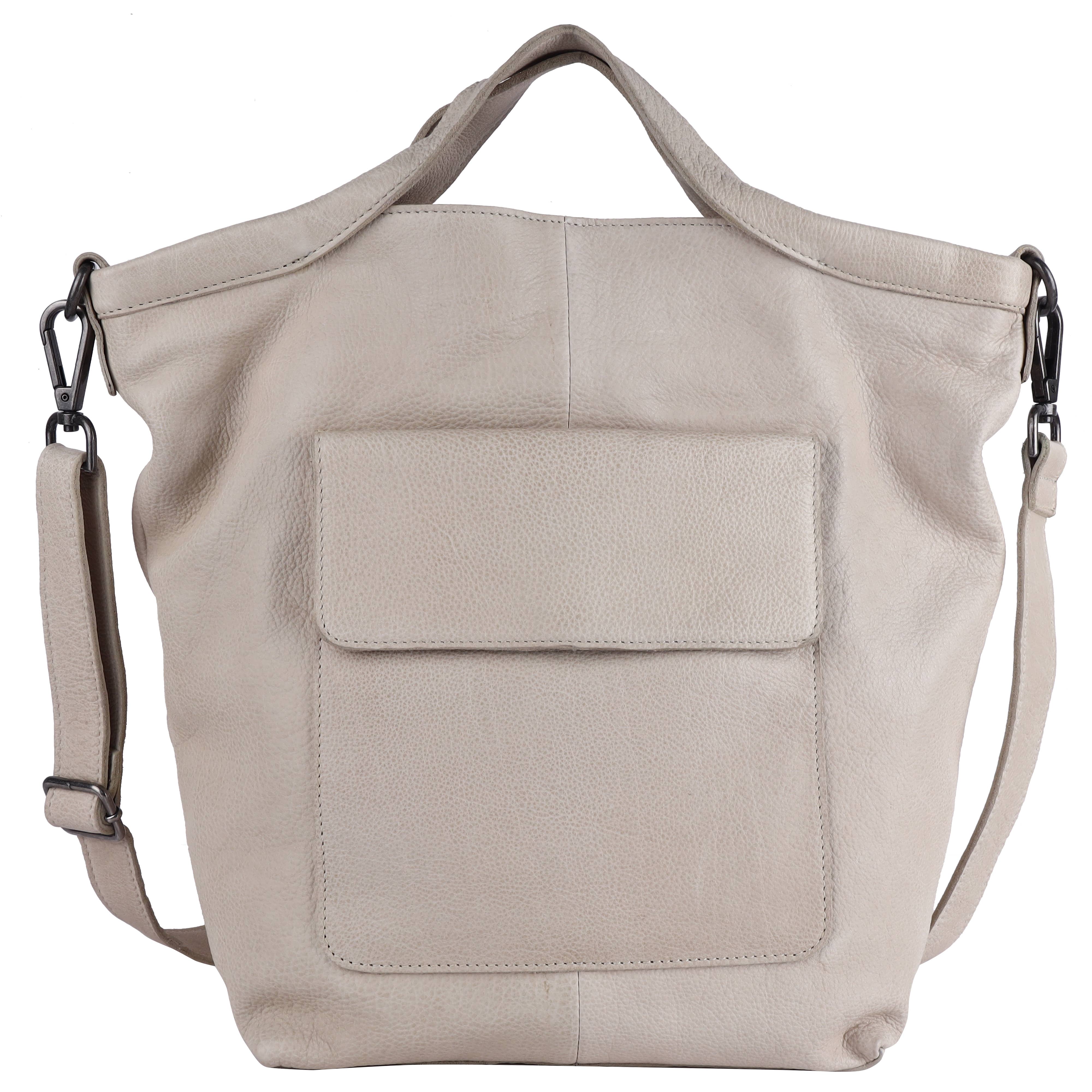 Bianca Handcrafted Leather Tote/Crossbody Bag: Oat