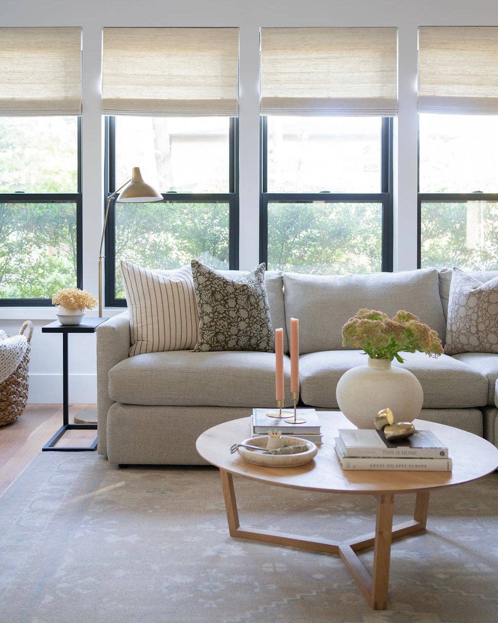 Sienna Dark Olive Floral Handblock Pillow