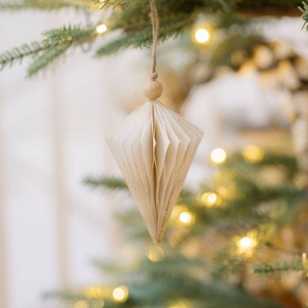 Crème Paper Honeycomb Ornament