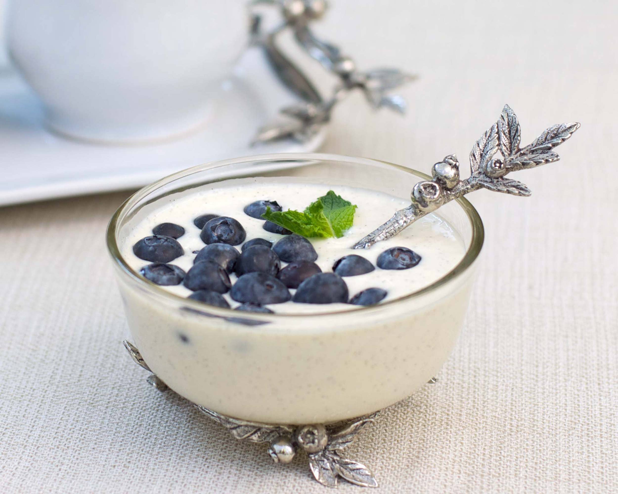 Blueberry Glass & Pewter Bowl