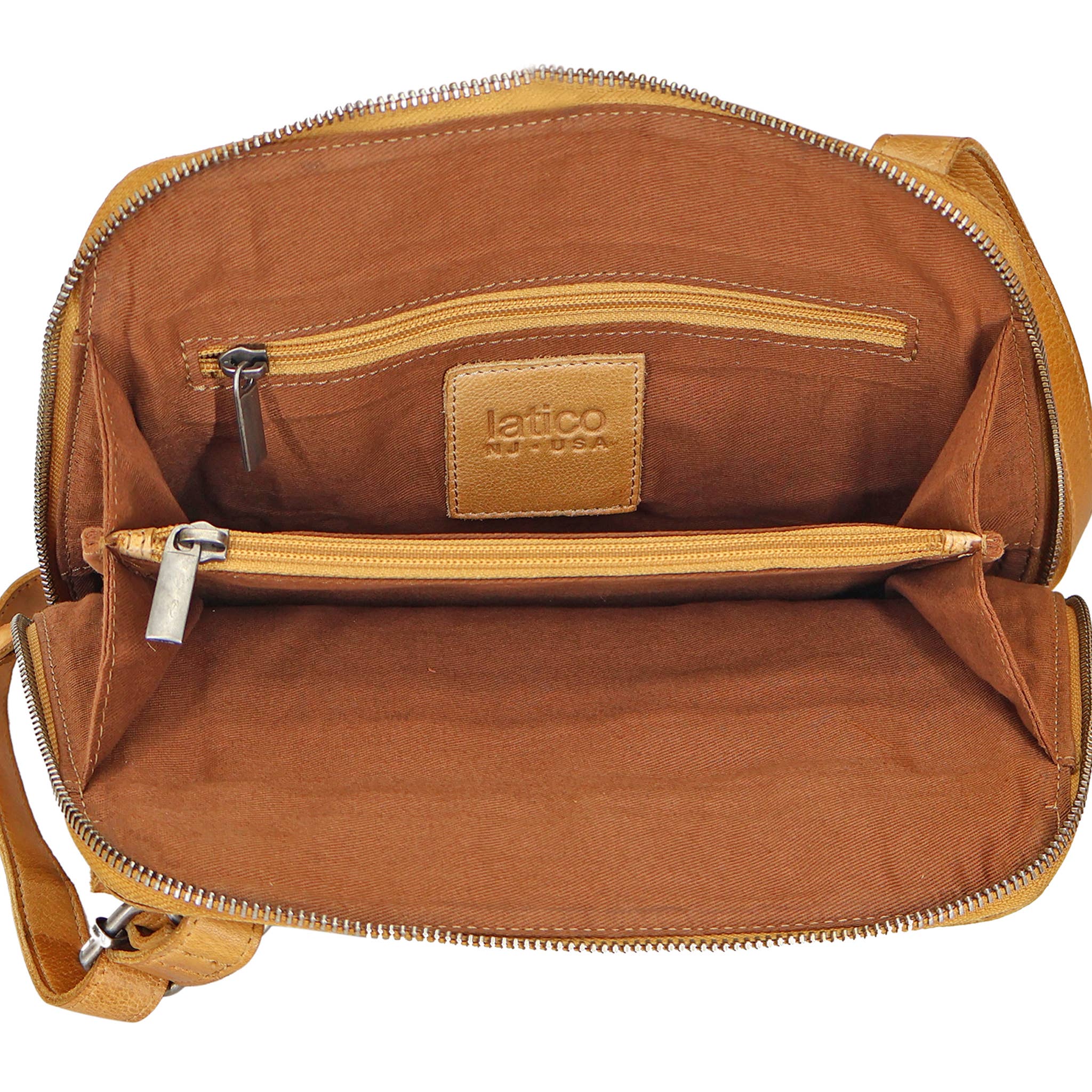 Caressa Handcrafted Leather Crossbody: Brown