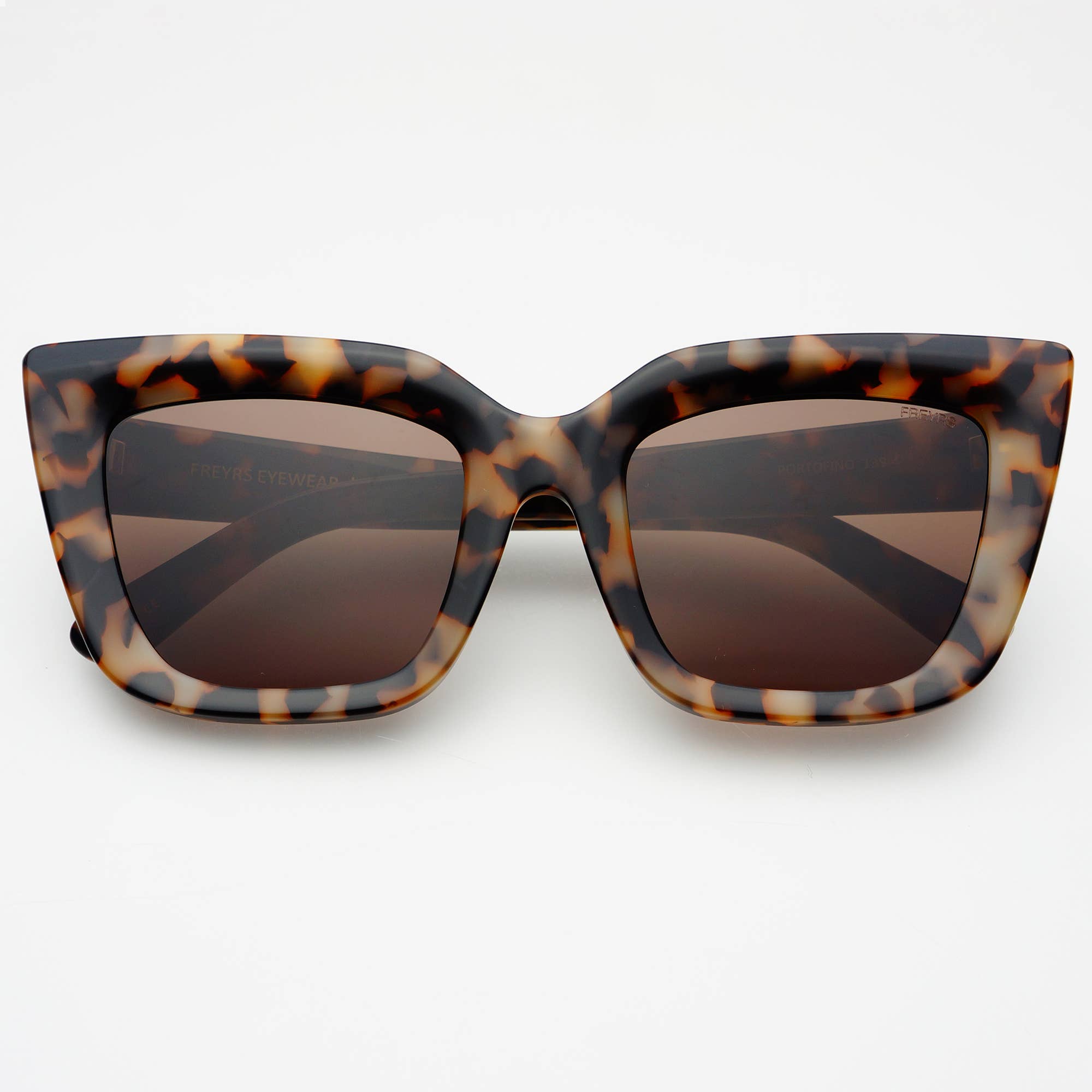 Portofino Oversized Cat Eye Sunglasses: Milky Tortoise