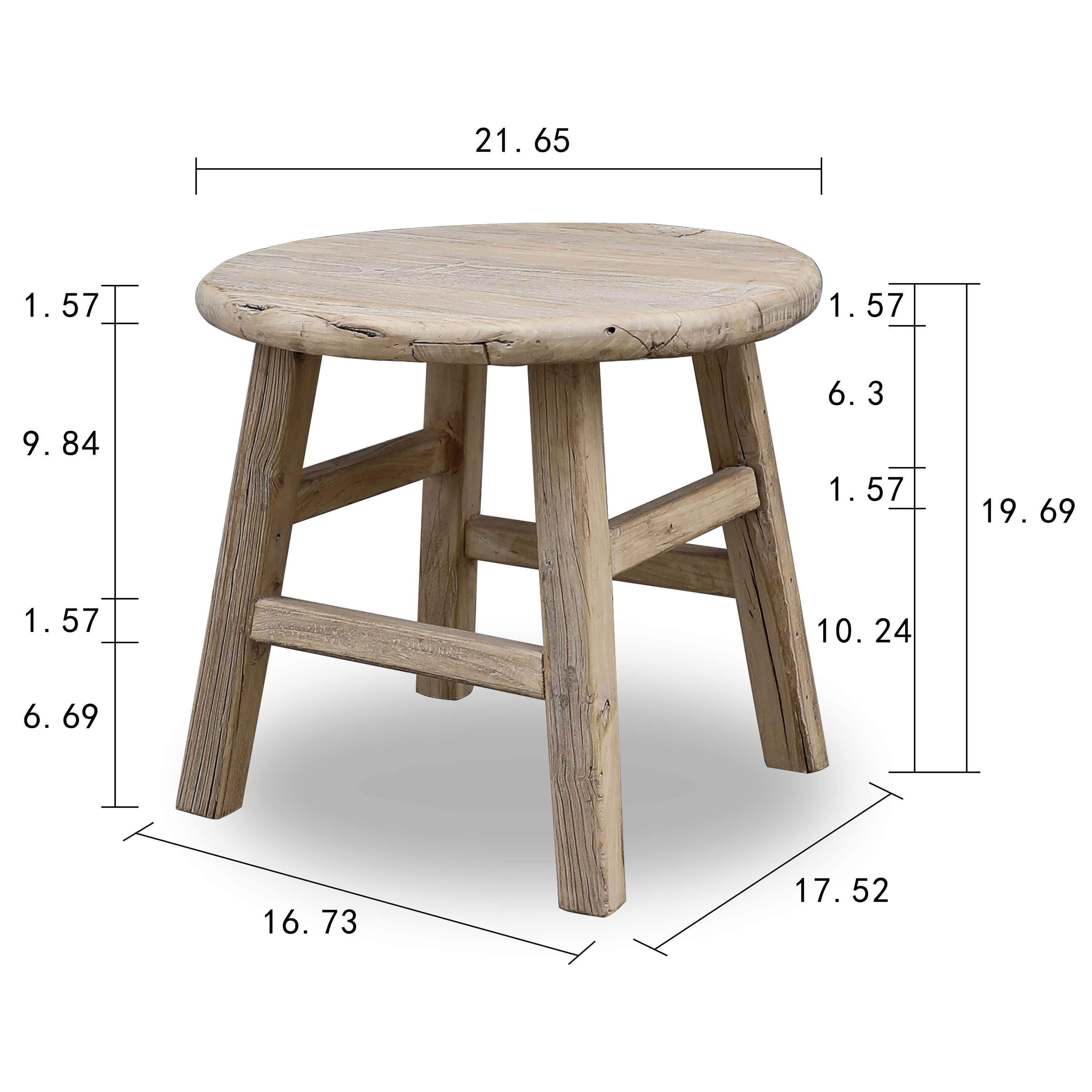 Reclaimed Elm Round Side Table