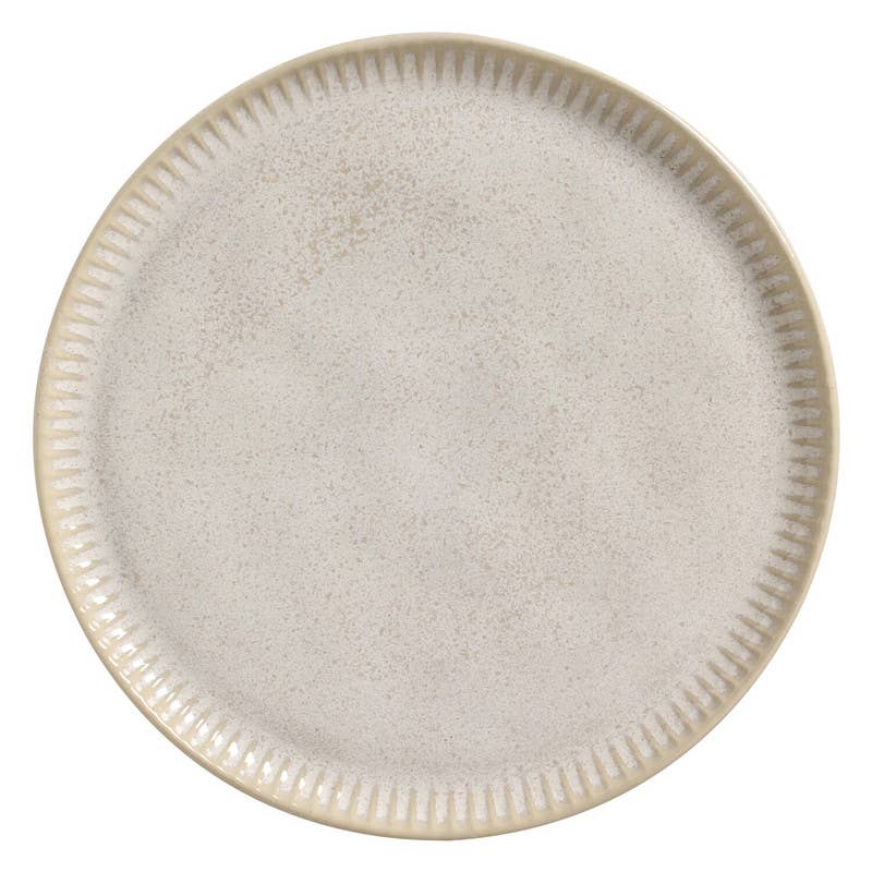 Linhas Stoneware Dinner Plate: Latte