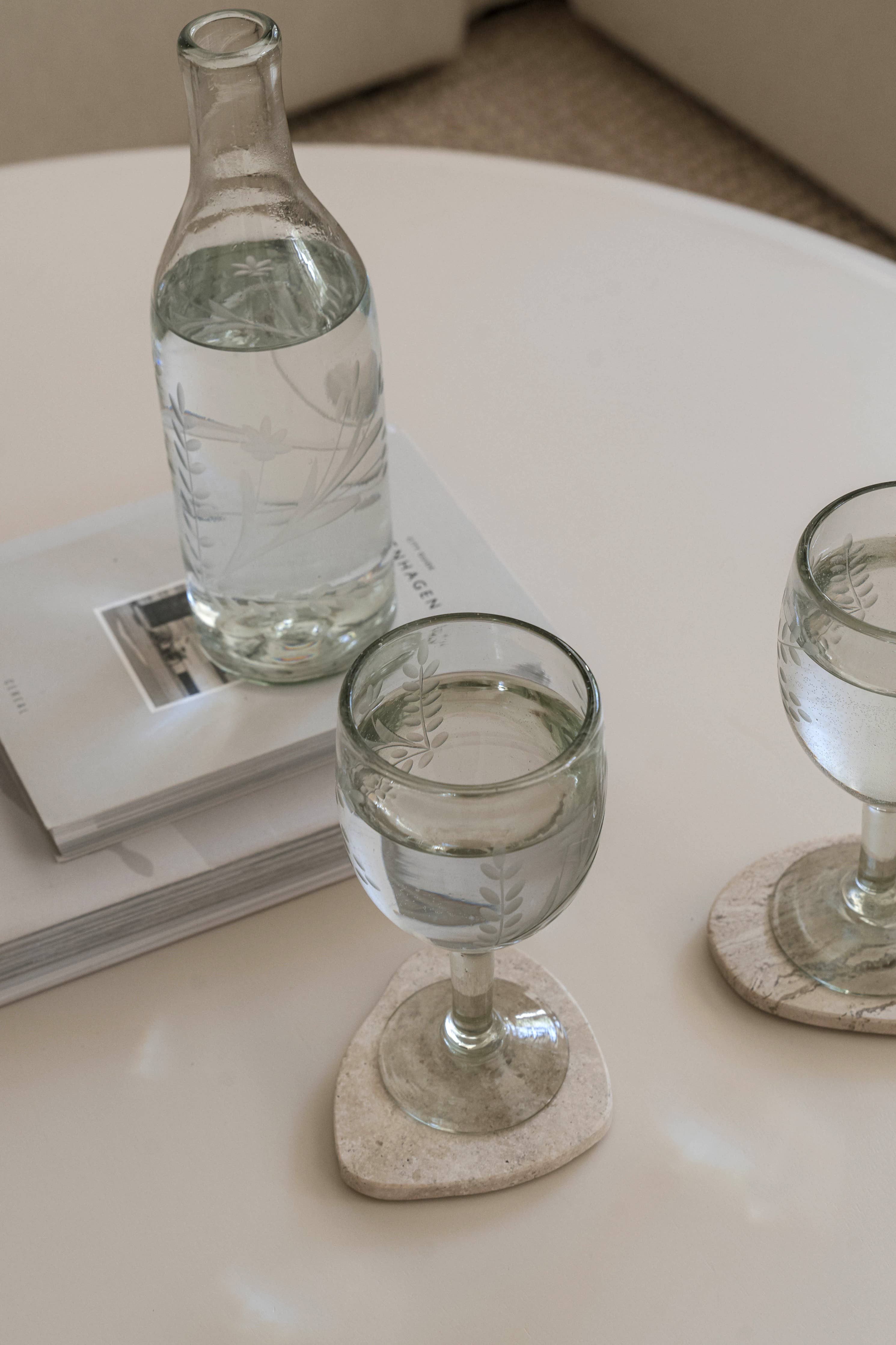 Hand-Etched Blown Bottle