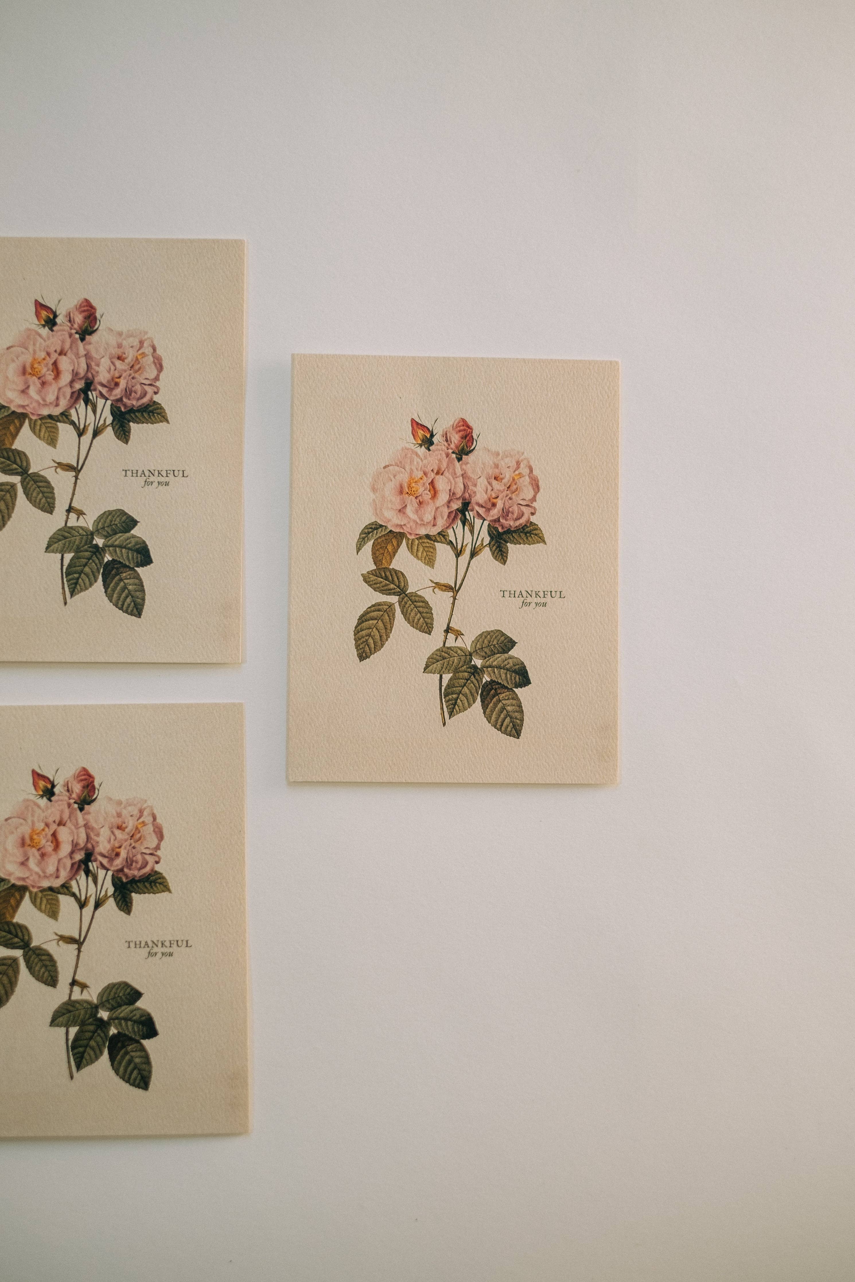 Thankful For You Floral Note Card: Set of 6