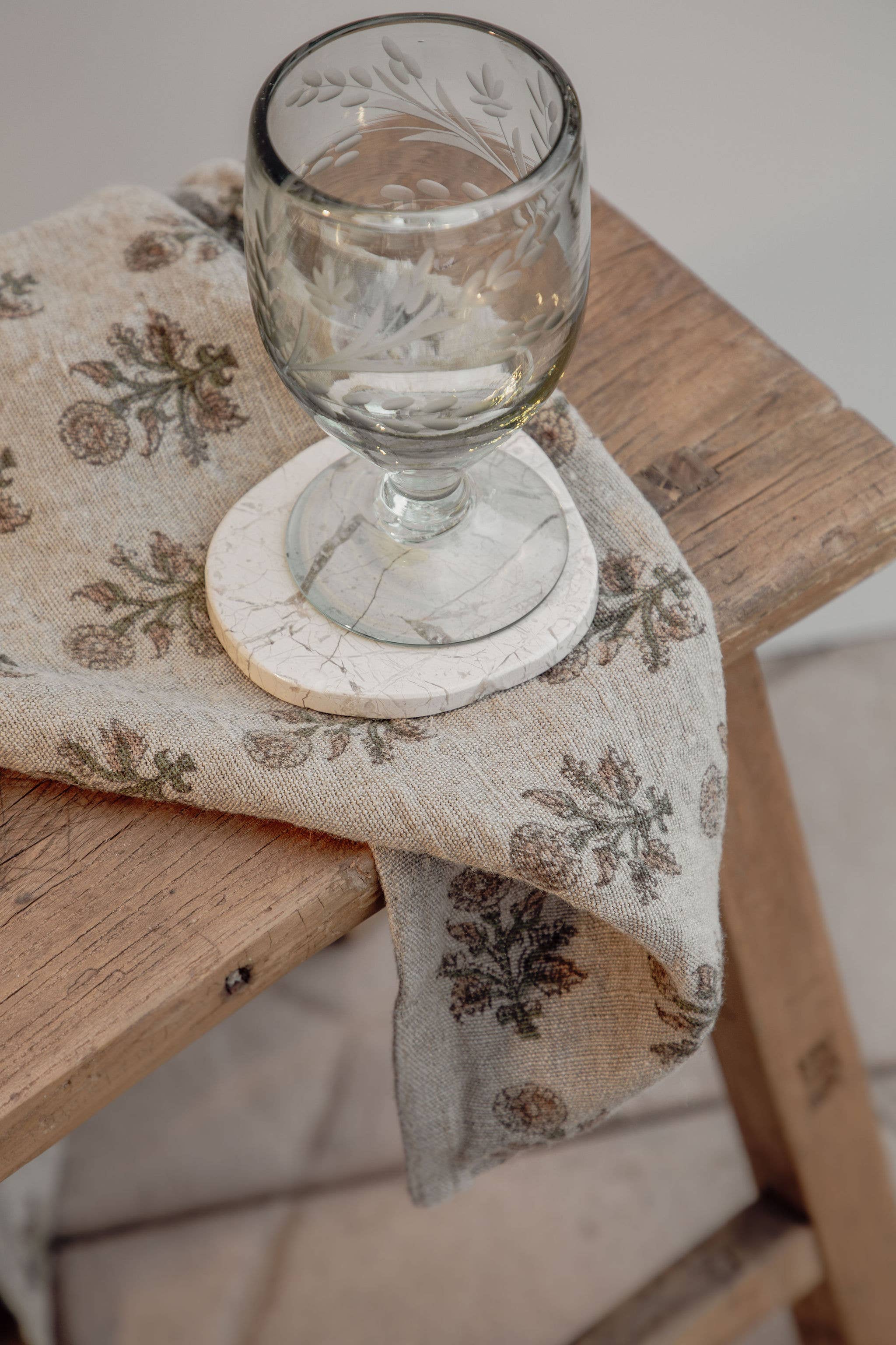 Lua Floral Hand-Etched Glass