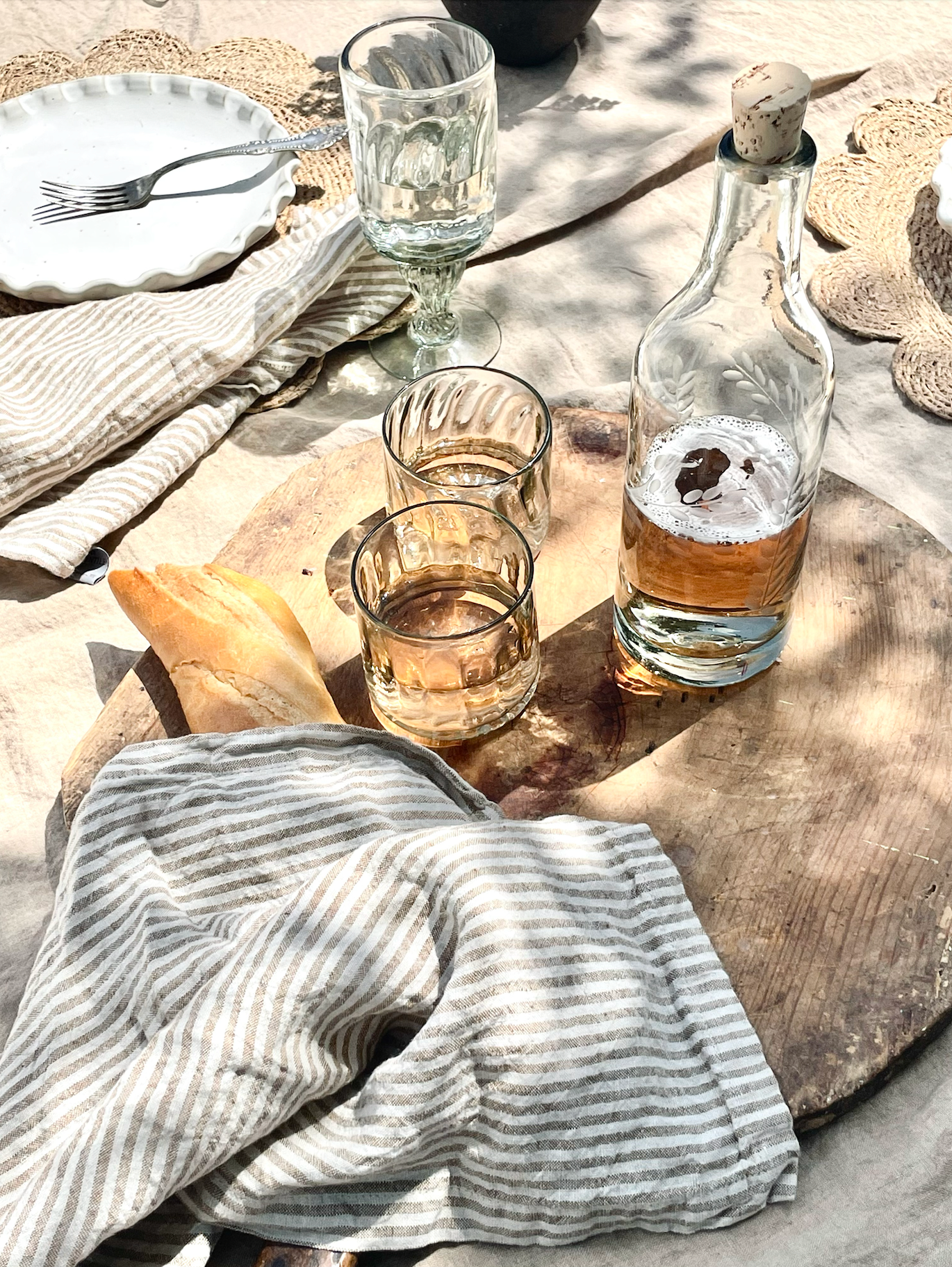 Hand-Etched Blown Bottle