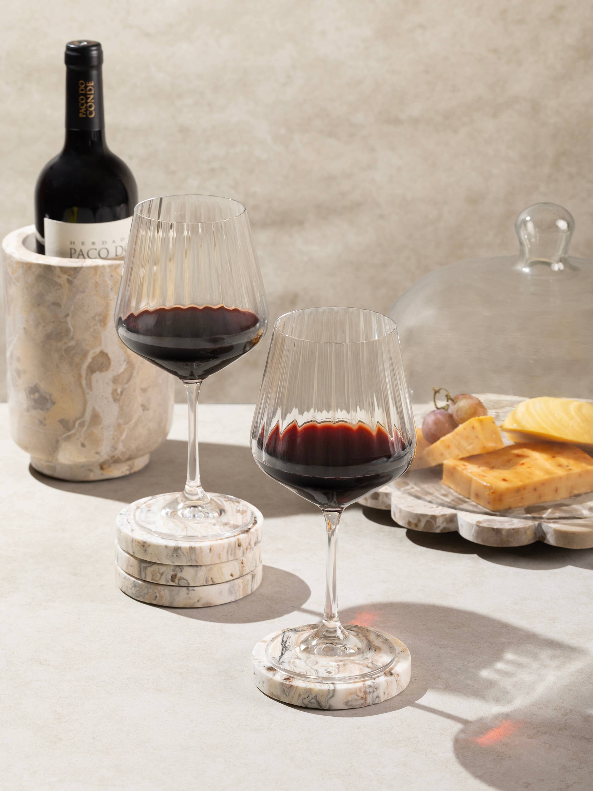 Travertine Onyx Coasters: Set of 4