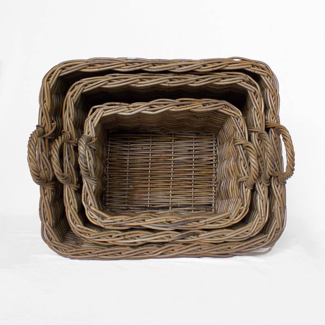 Rattan Rectangle Storage Basket: Large