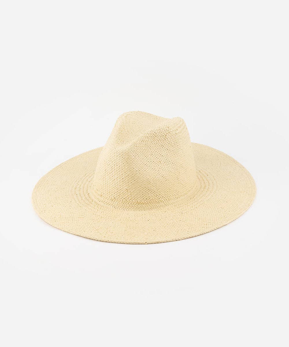 Gigi Pip Faye Wide Fedora Straw Hat: Natural