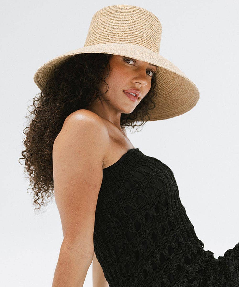Gigi Pip Jolie Straw Bucket Hat: Natural