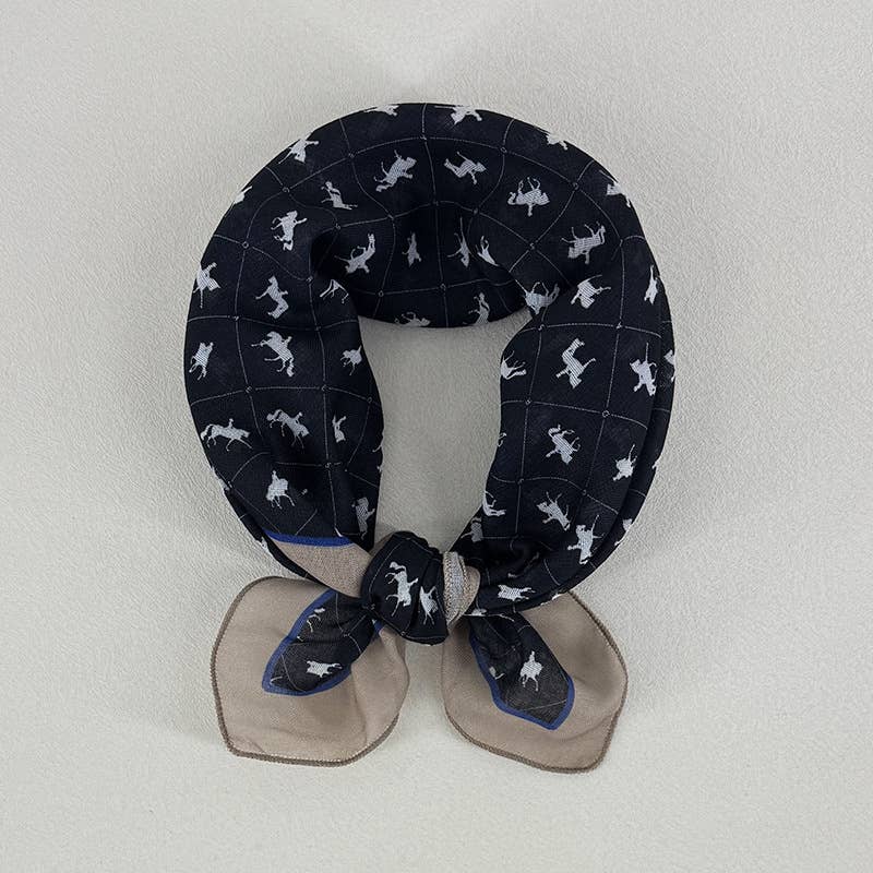 Equestrian Cowboy Bandana: Navy