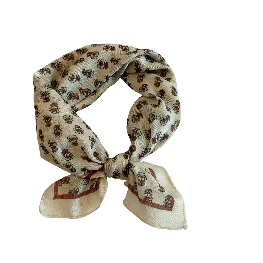 Floral Bandana: Cream