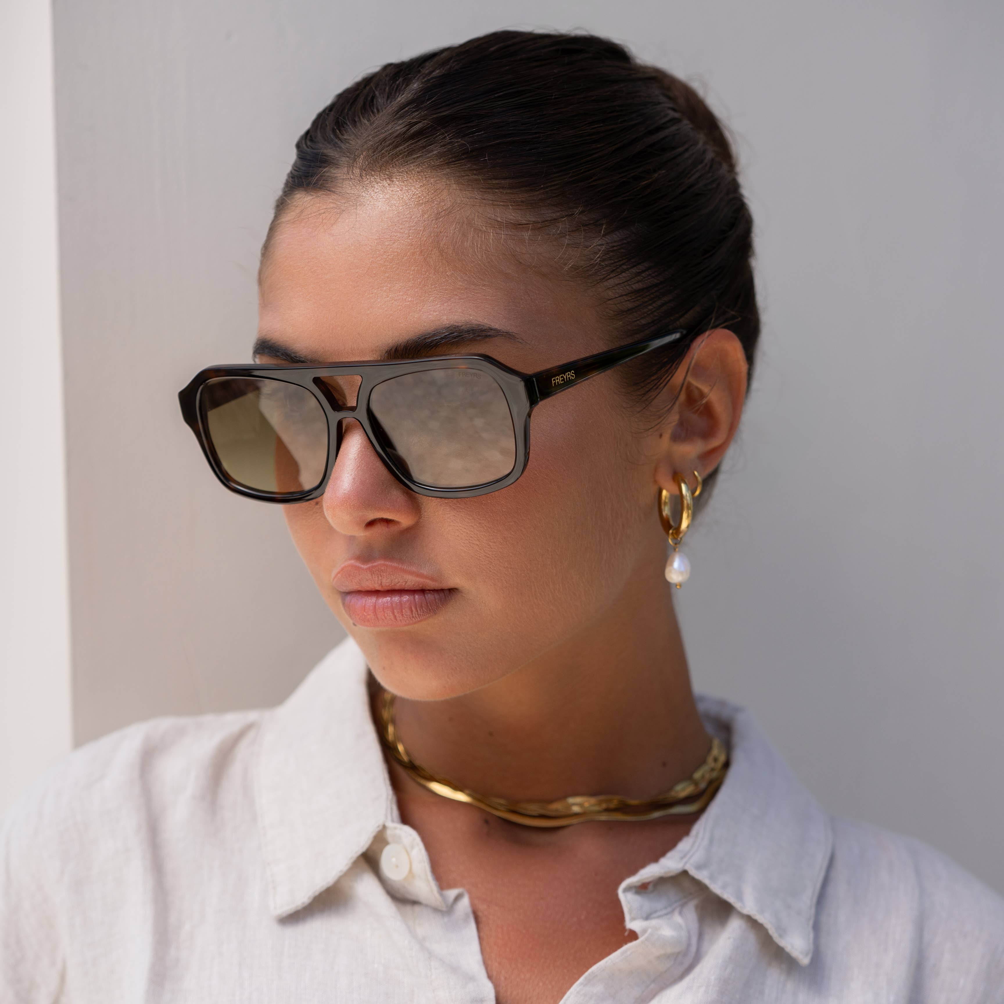 Havana Aviator Sunglasses: Dark Tortoise
