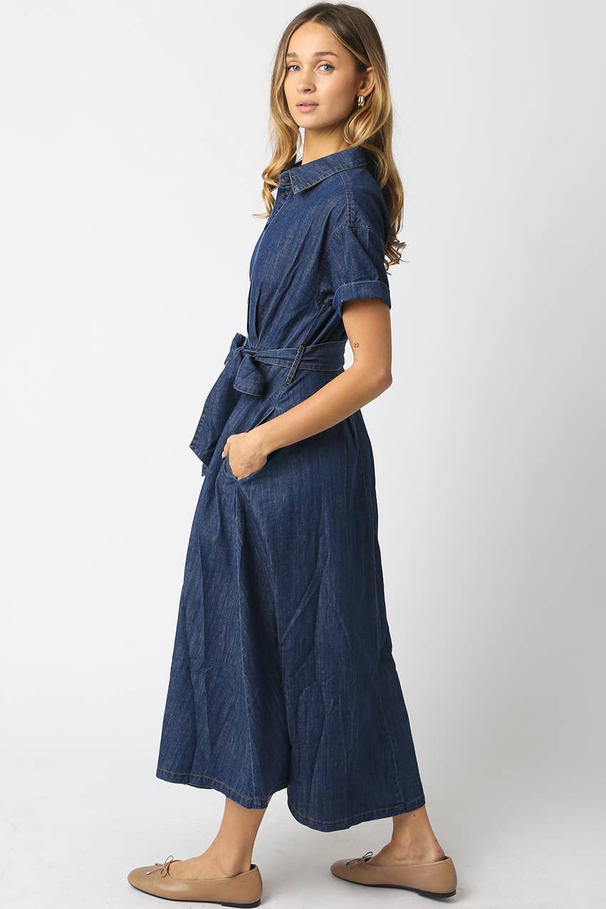 Denim Belt Dress