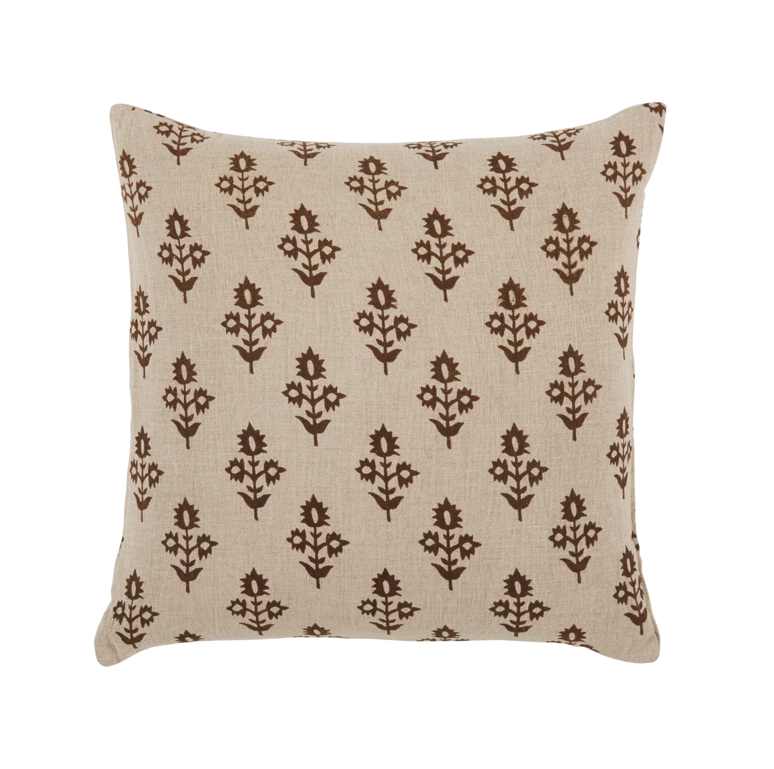 Nina Brown Pillow: 22" x 22"