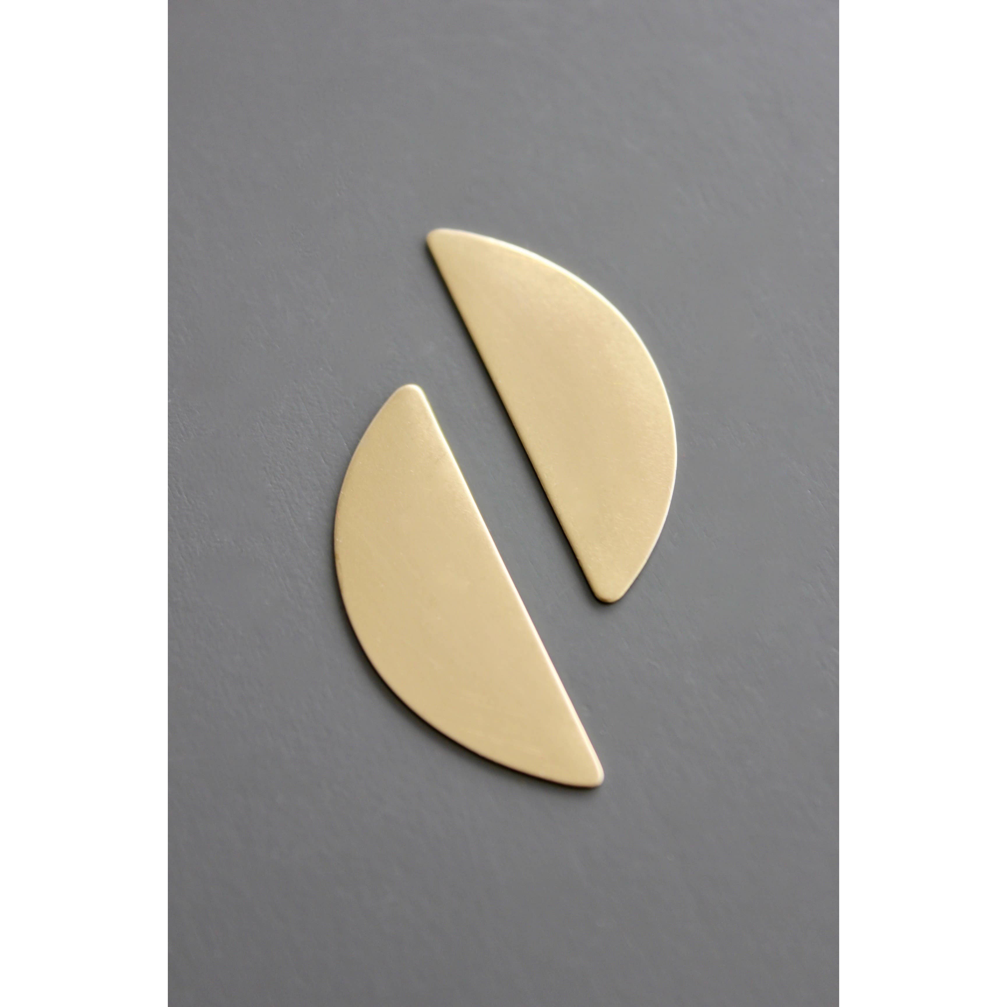 Half Moon Brass Earrings