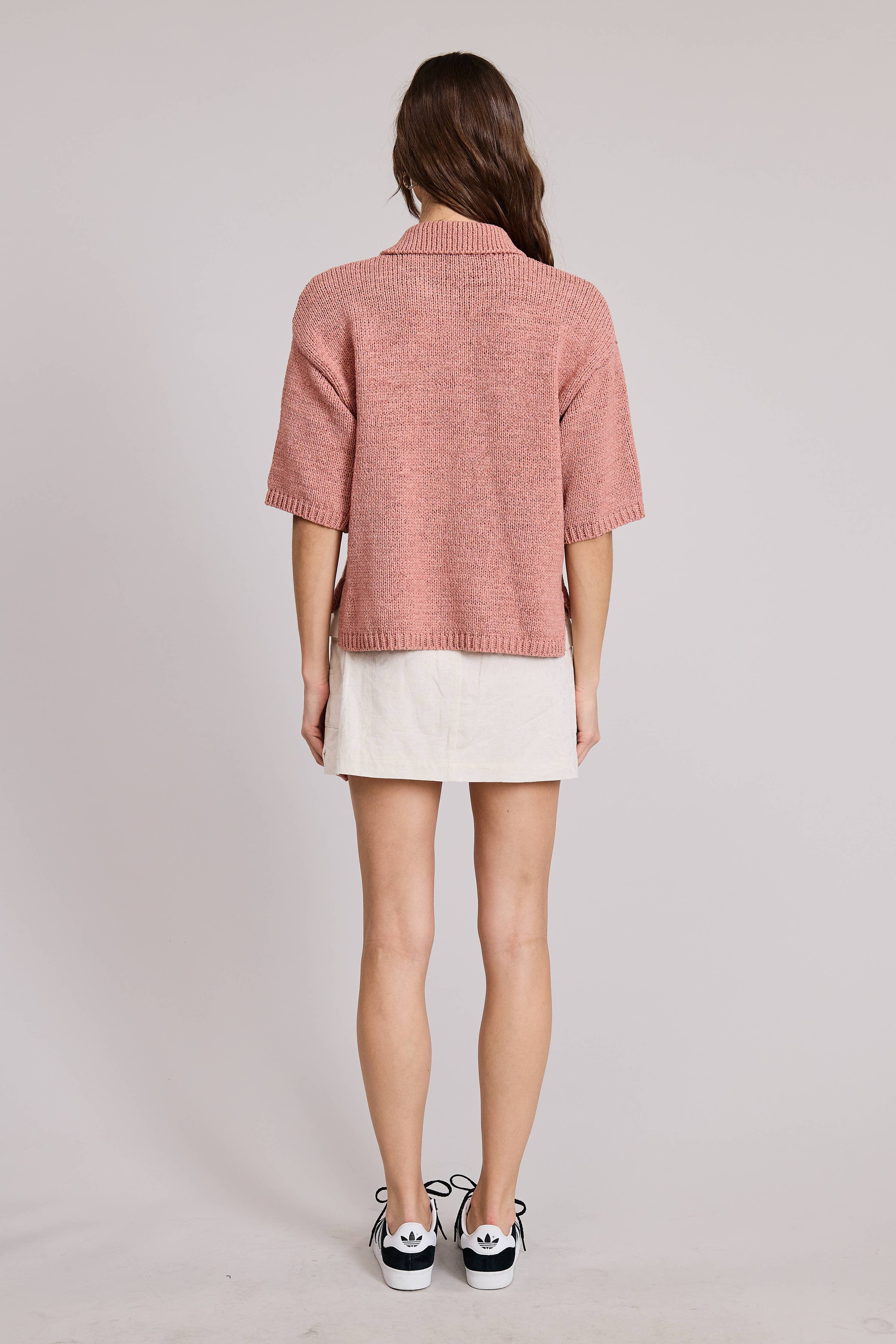 Tulum Sweater Top: Blush