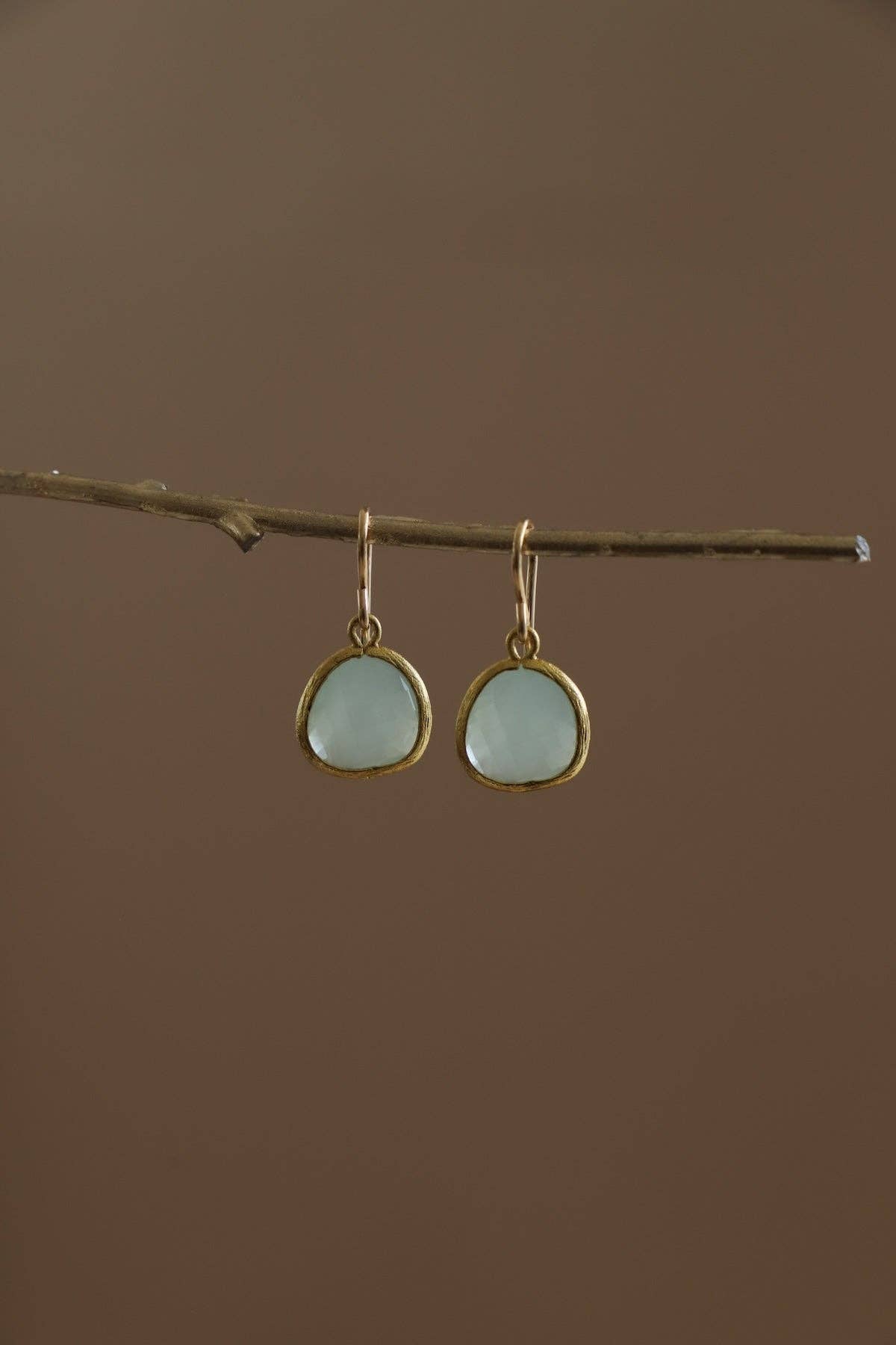 Blue Bezel Earrings