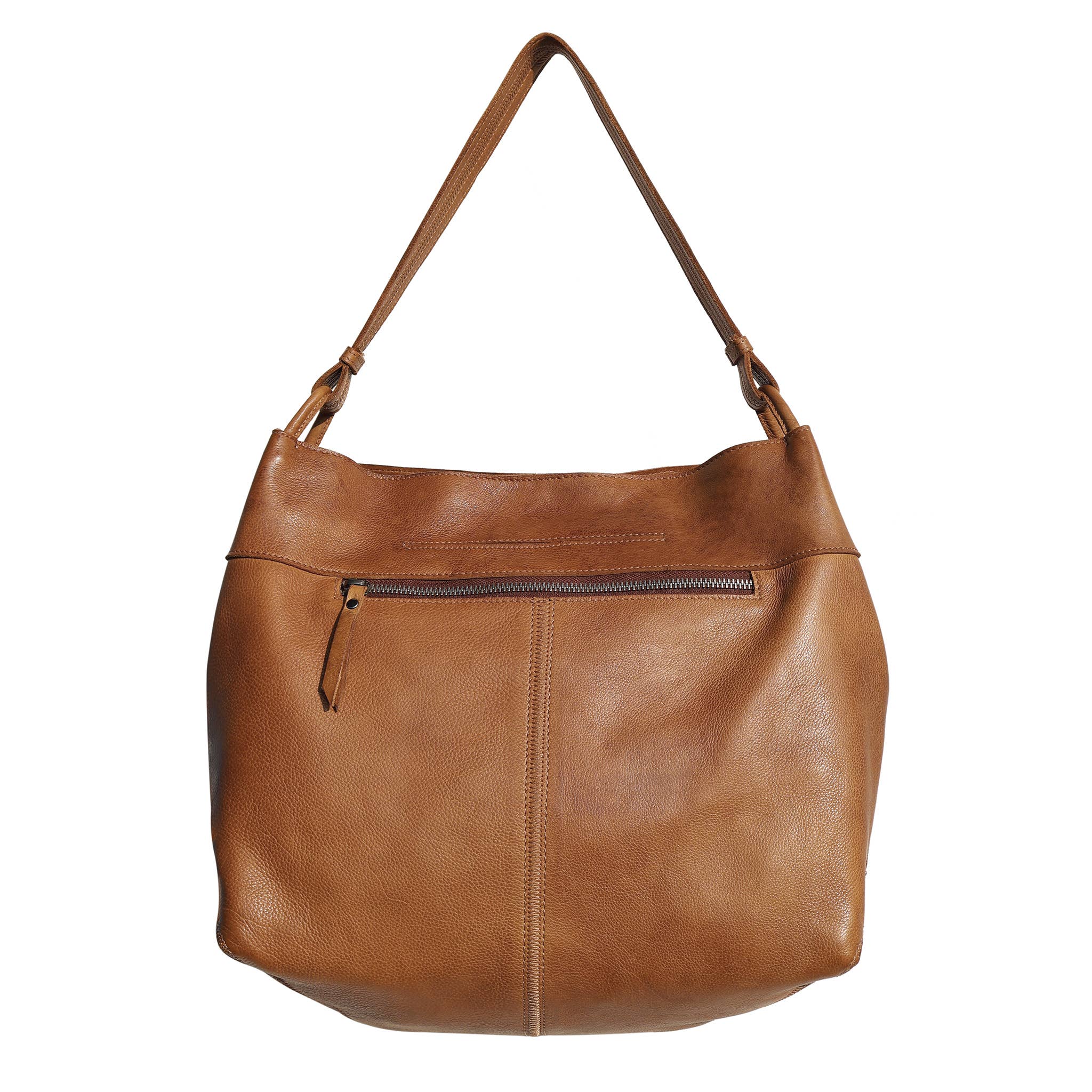 Breigh Leather Tote: Cognac
