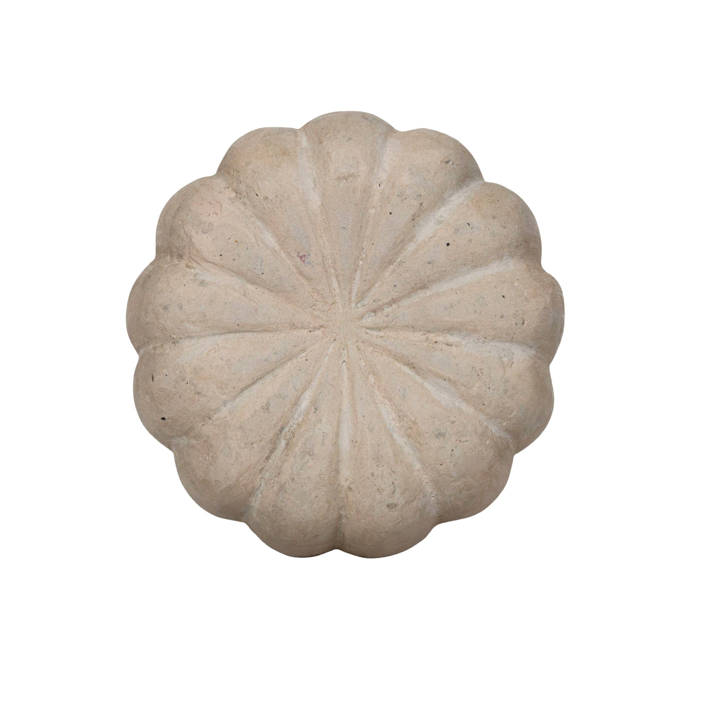 Cream Paper Mache Pumpkin
