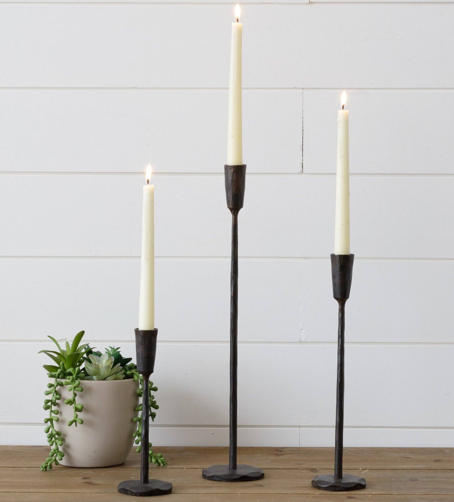 Iron Candle Holders: Set of 3