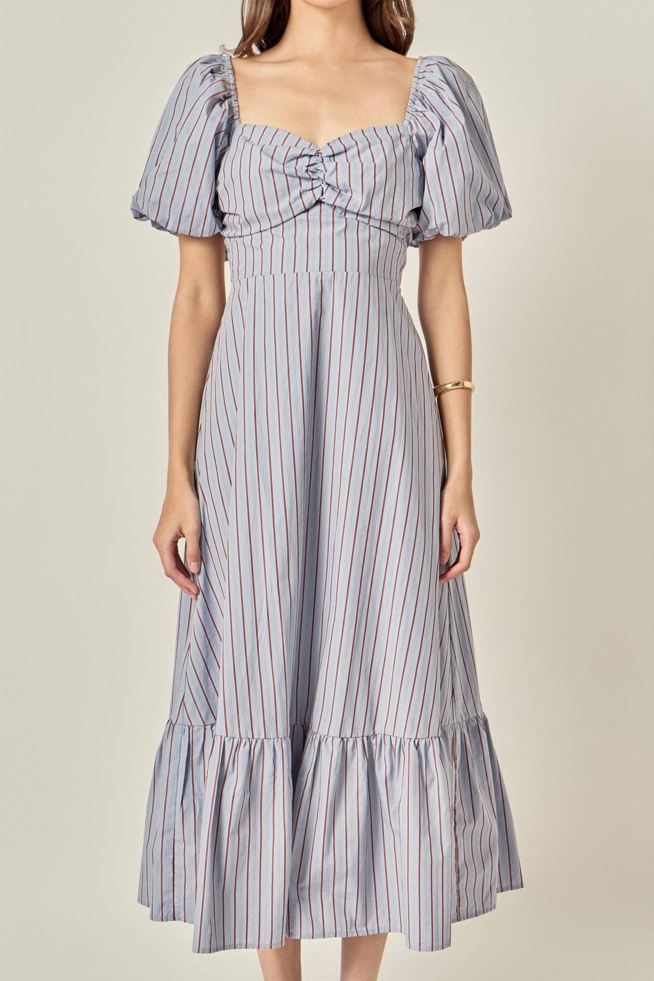 Striped Tie Back Maxi Dress