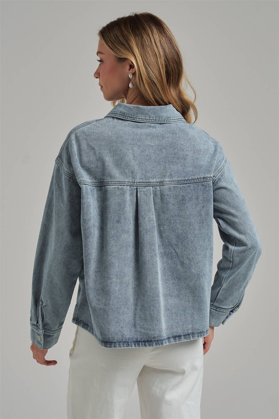 Washed Denim Shacket